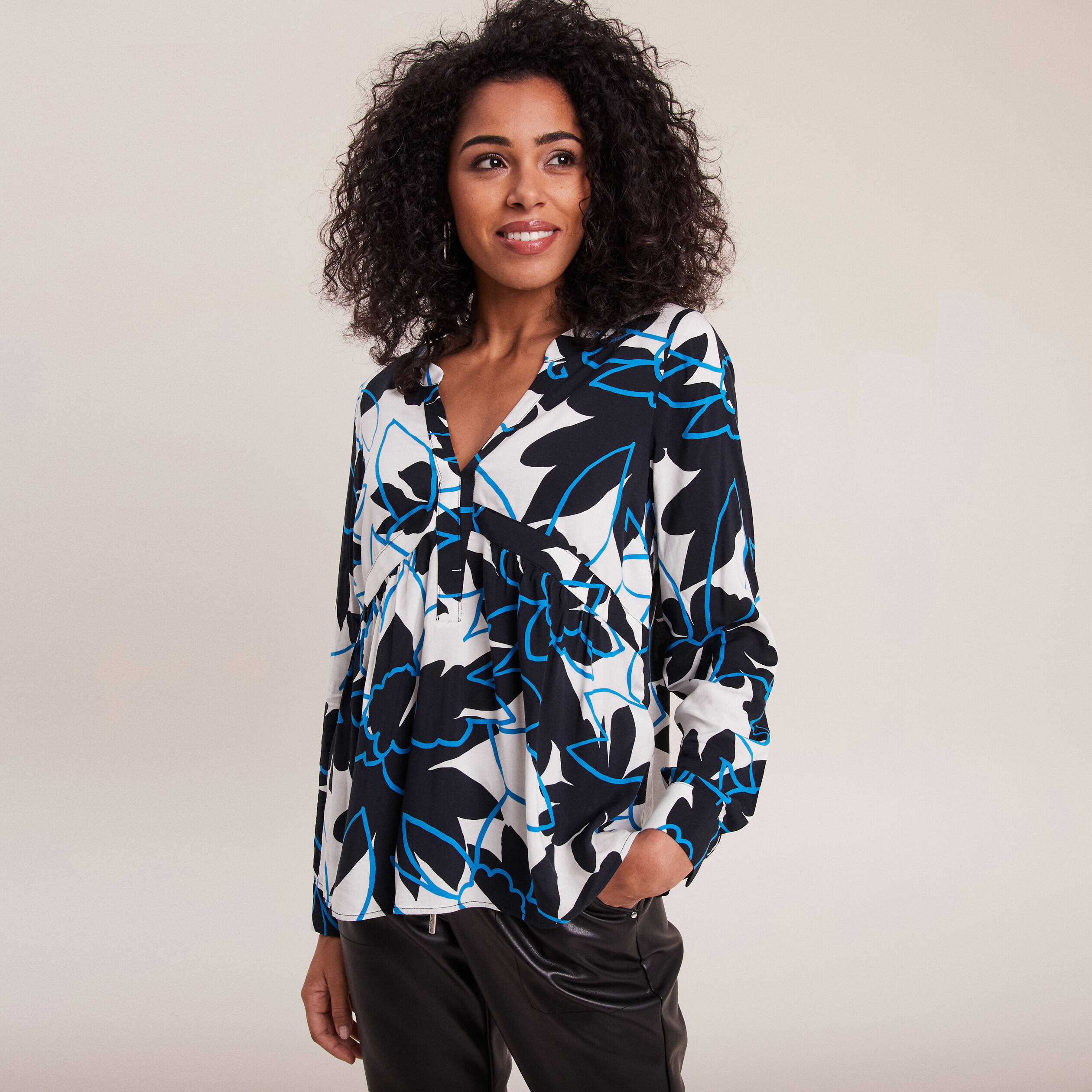 Blouse Manches Longues Bleu Electrique Femme Vibs