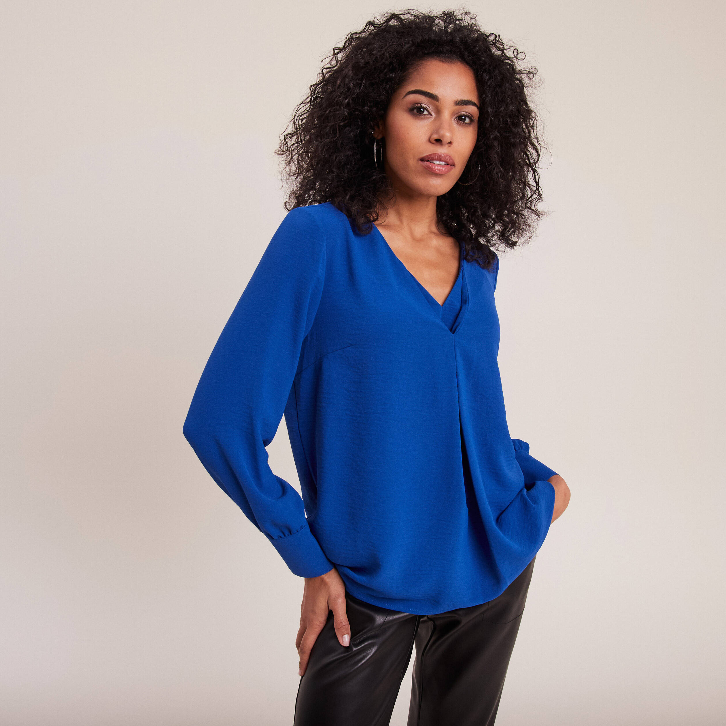 Blouse Manches Longues Bleu Electrique Femme Vibs