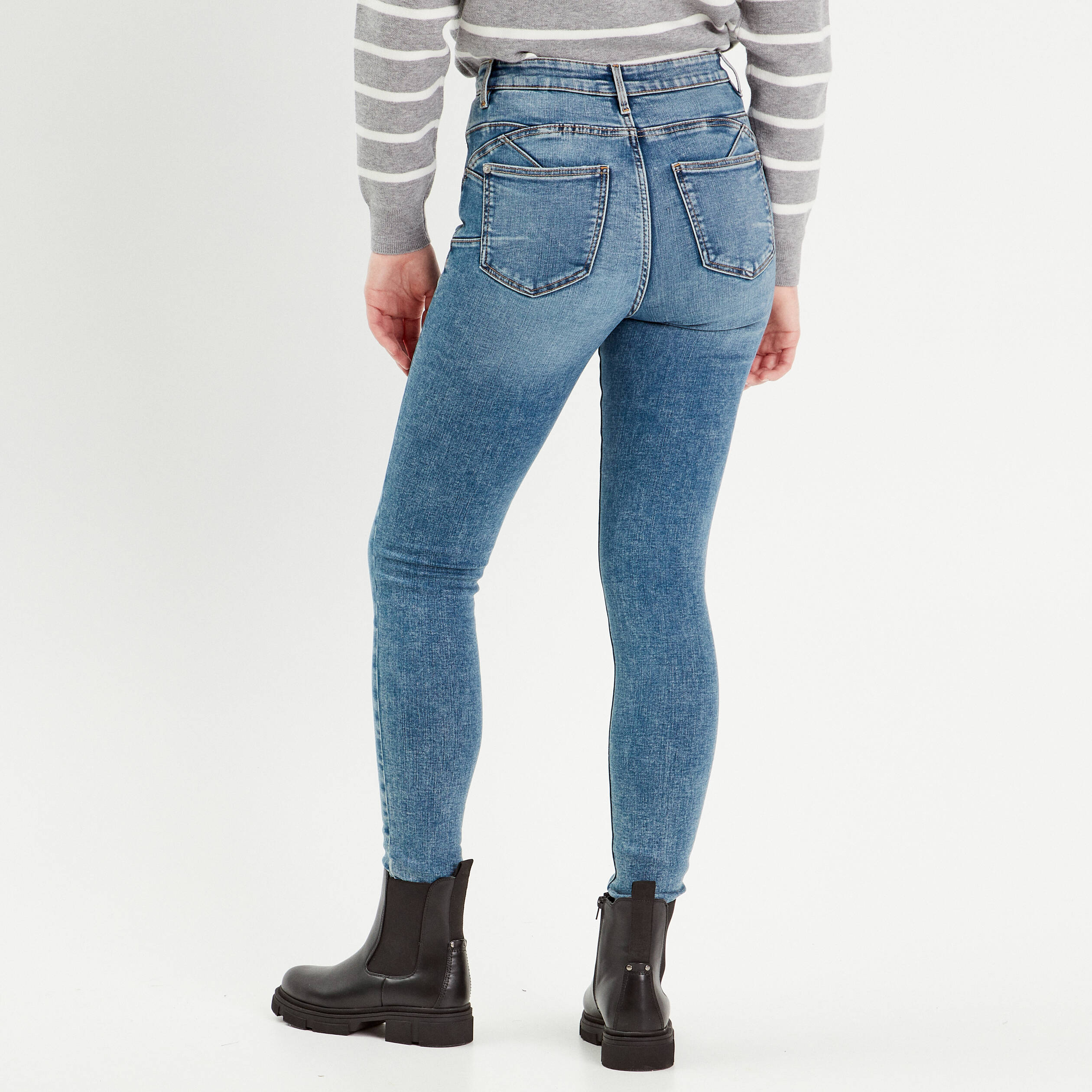 Jeans Skinny Push Up Denim Bleach Femme Vibs