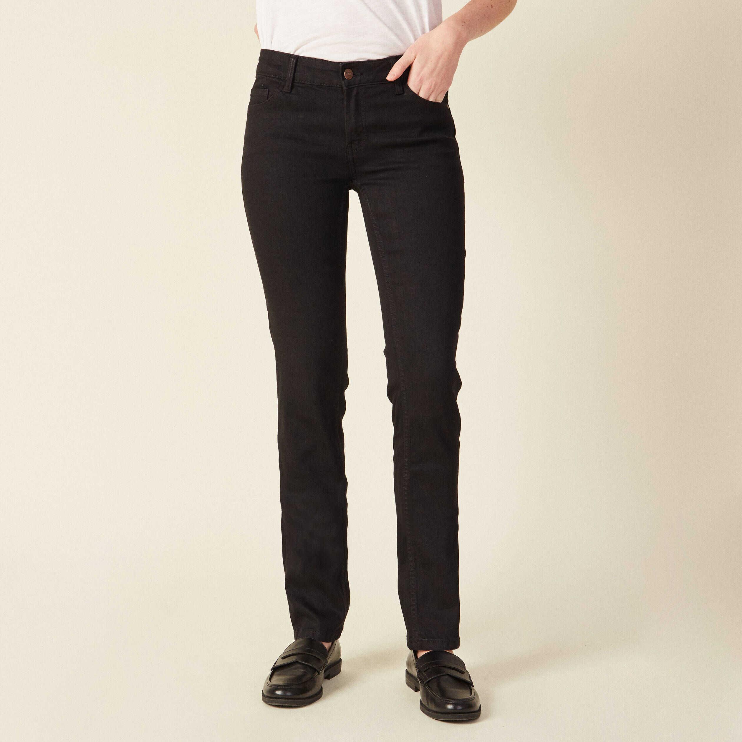 Jean regular outlet noir femme