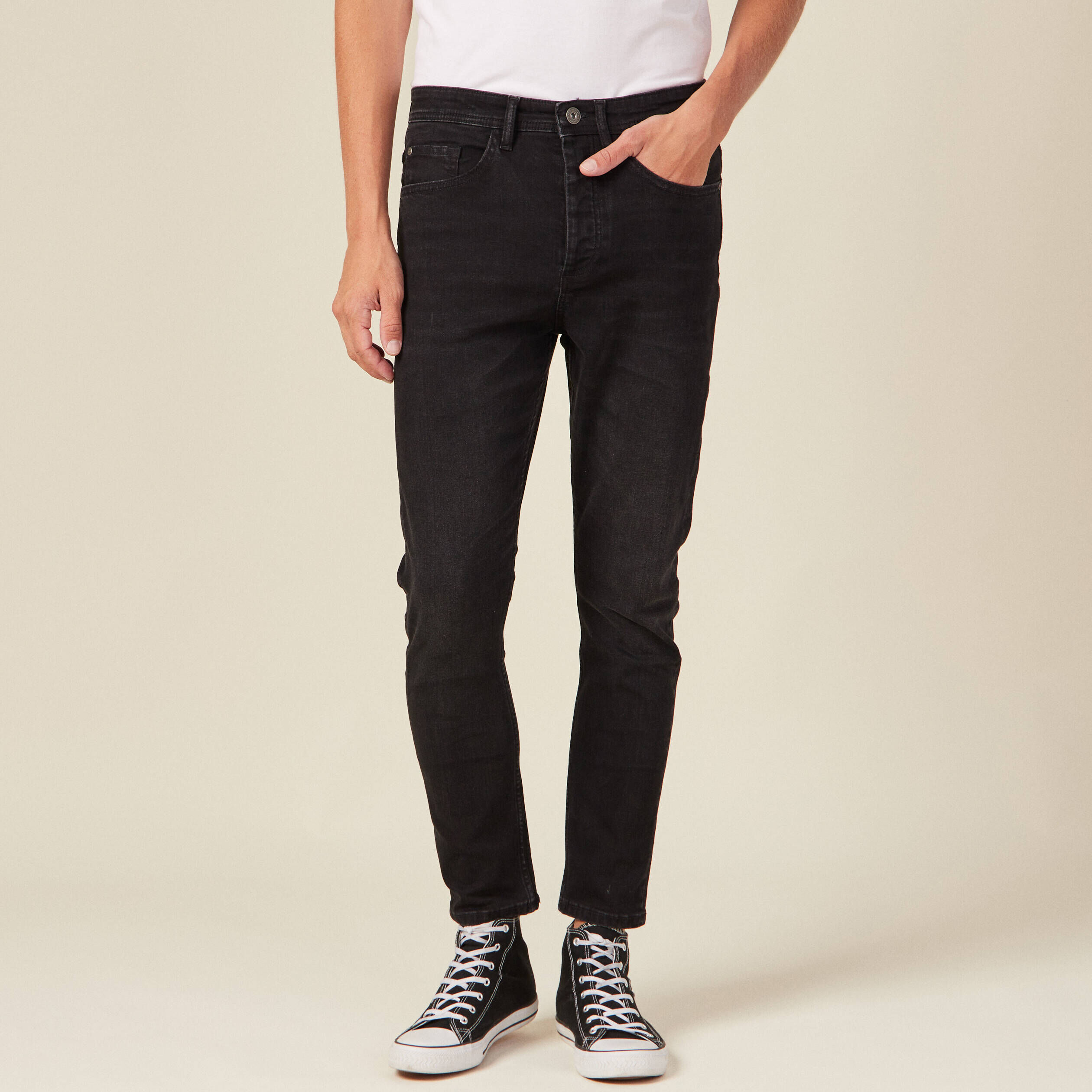 Pantalon skinny noir cheap homme