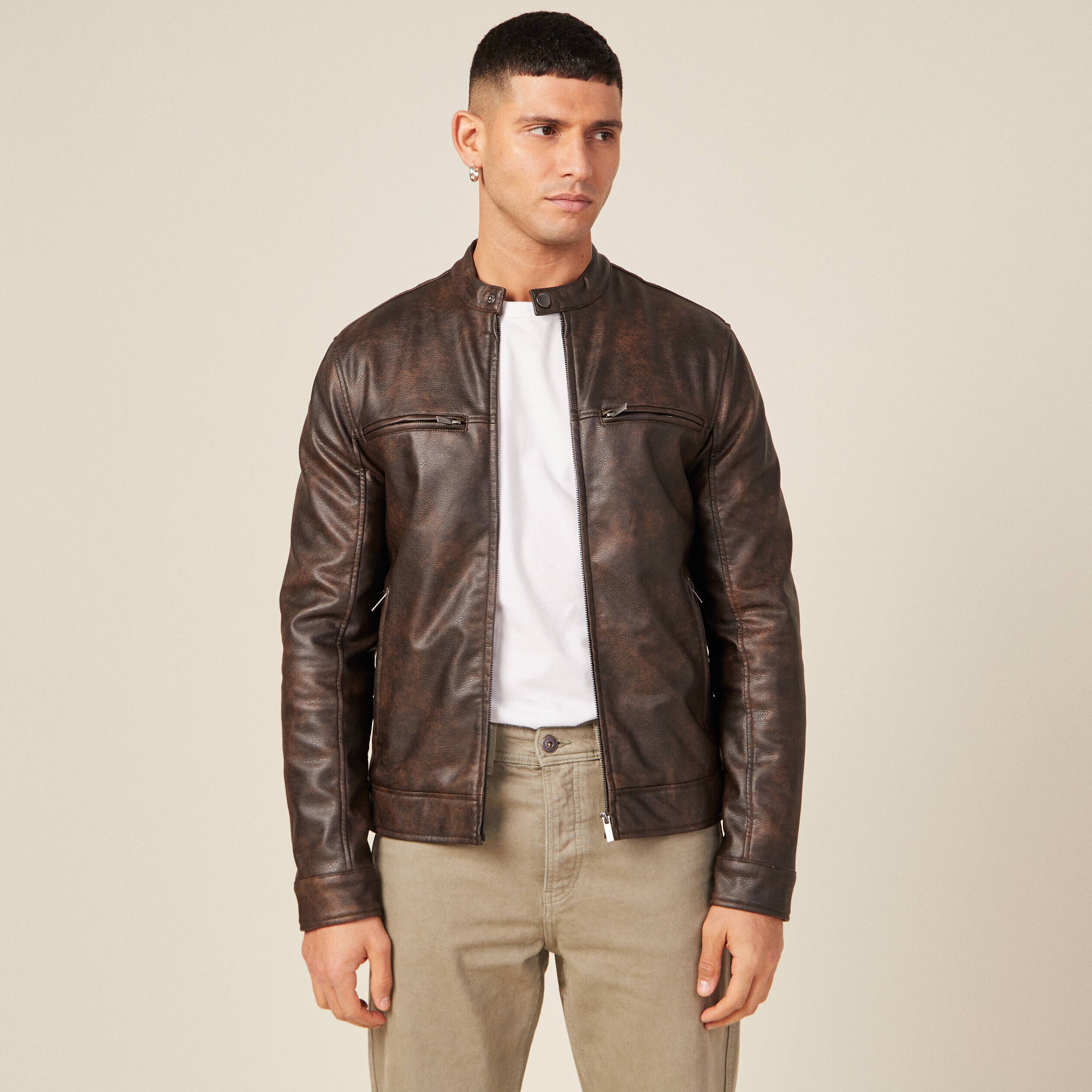 Blouson simili cuir homme hot sale