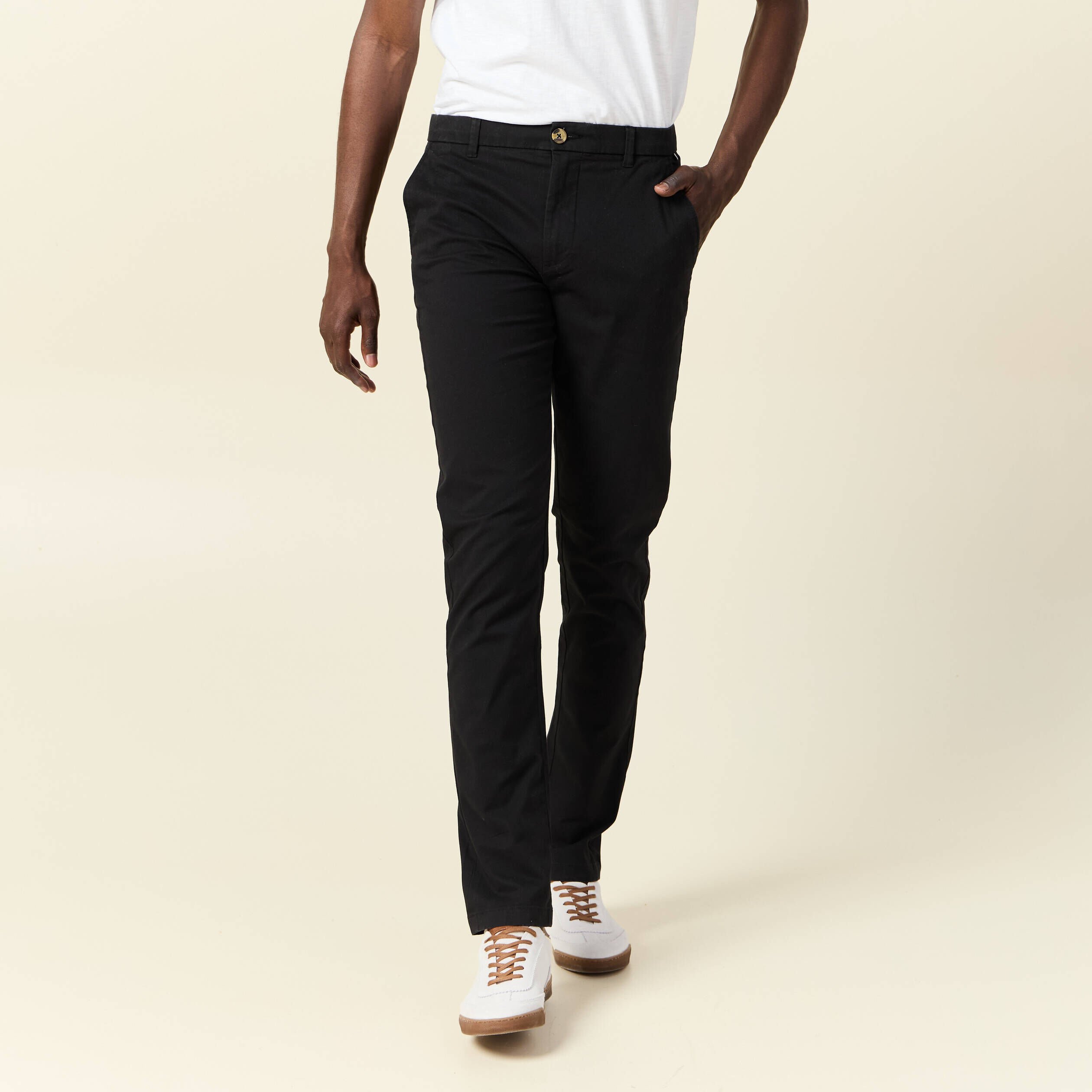 Pantalon slim noir clearance homme