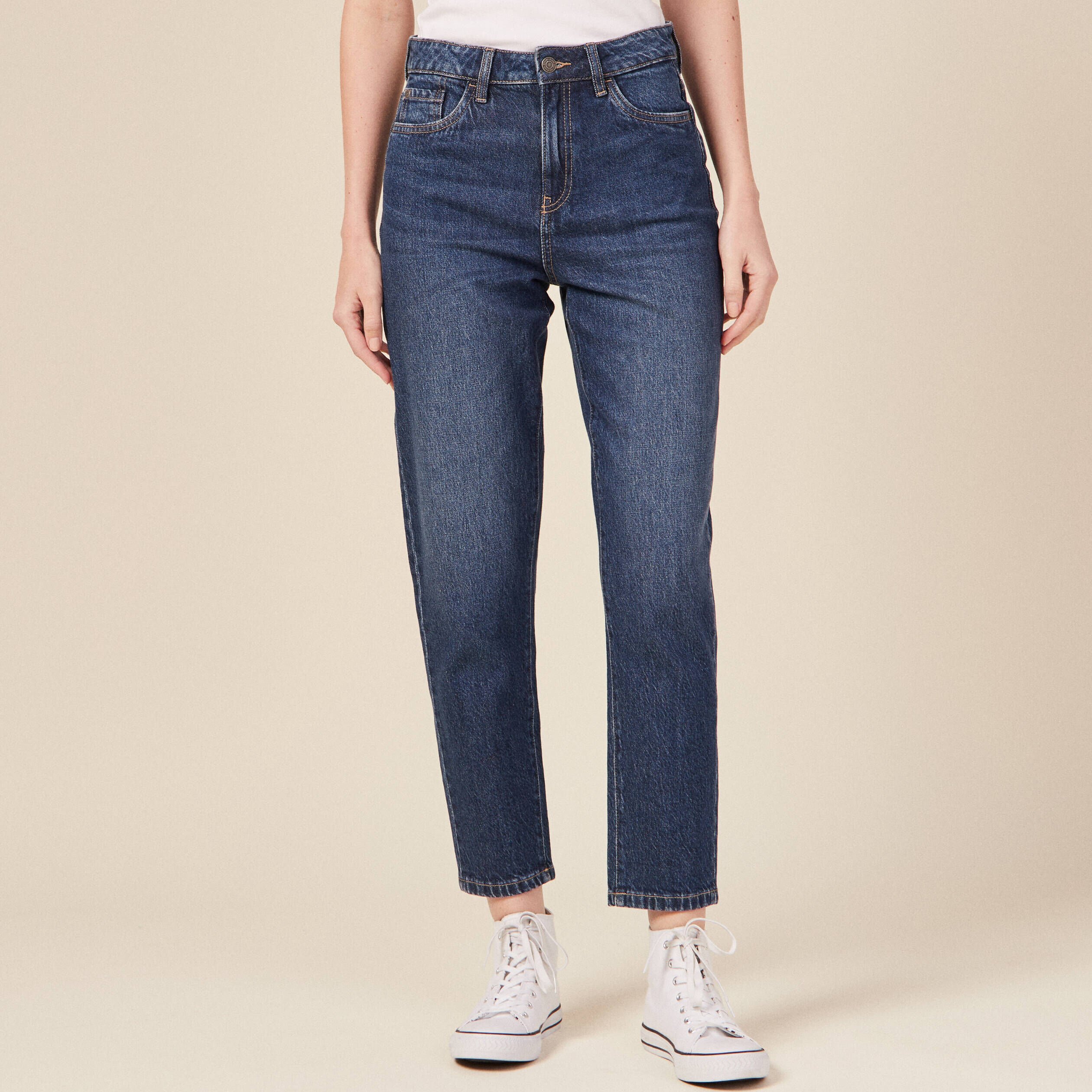 Jean mom noir discount femme