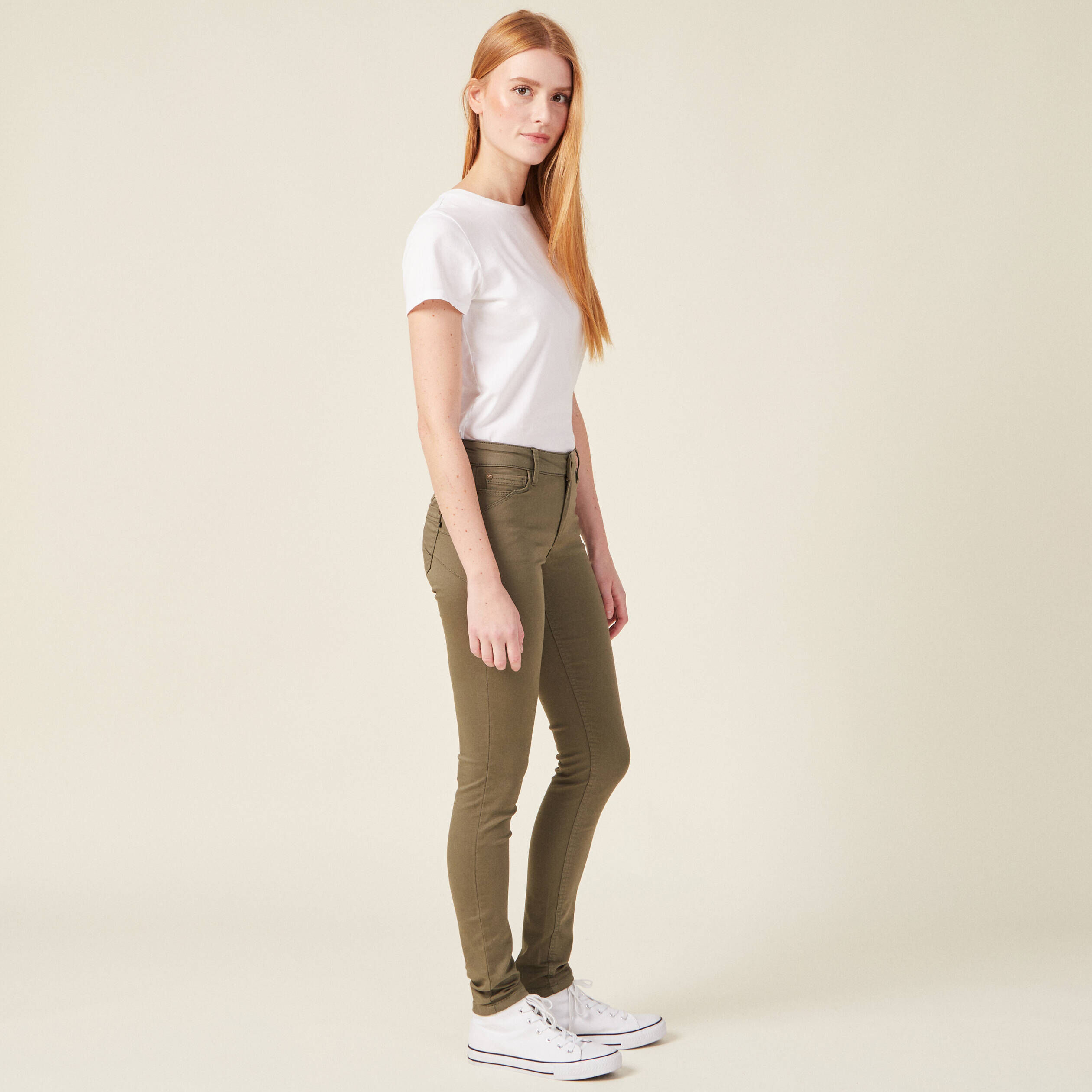 Pantalon slim Skinny Vert Femme Vib s