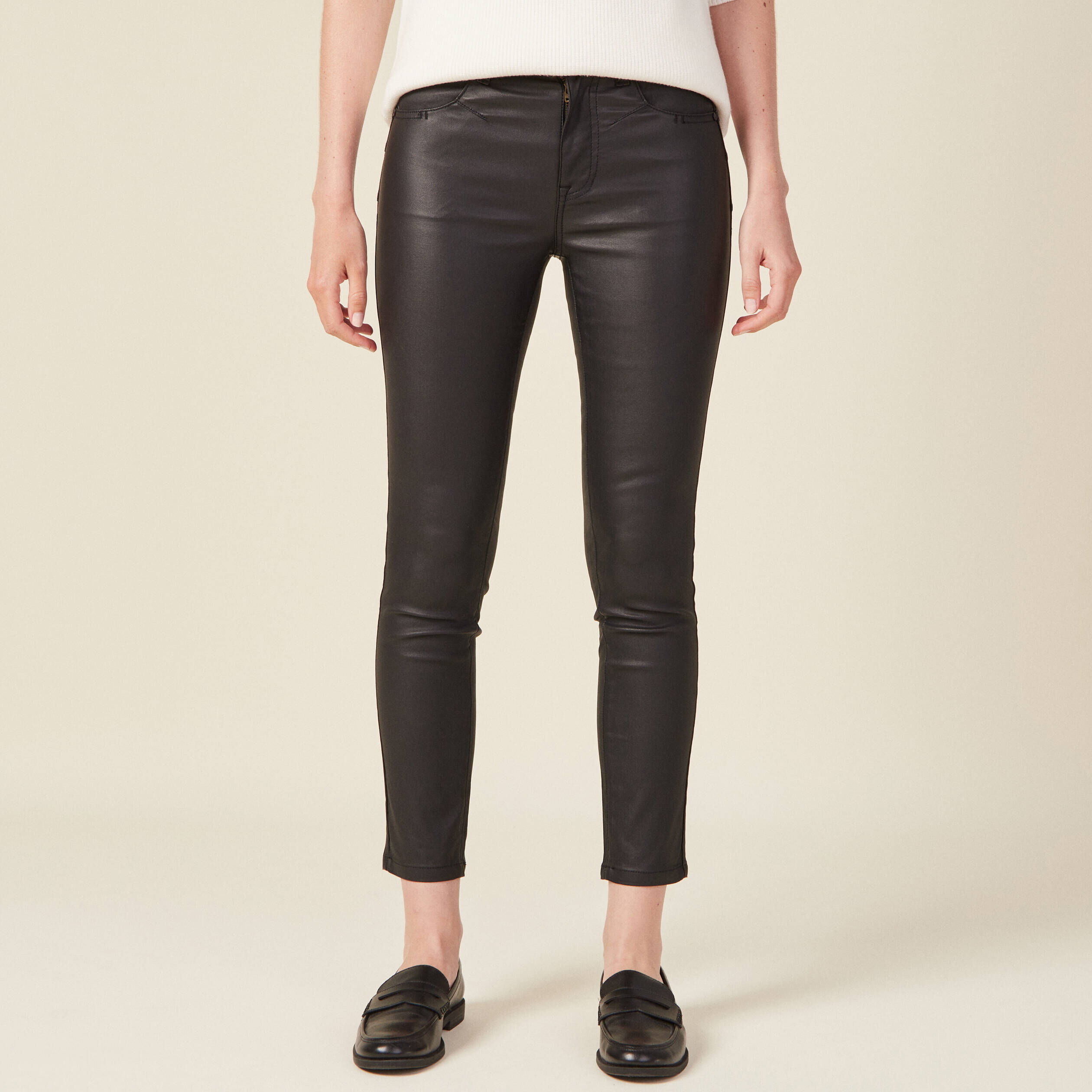 Jean noir huilé clearance femme