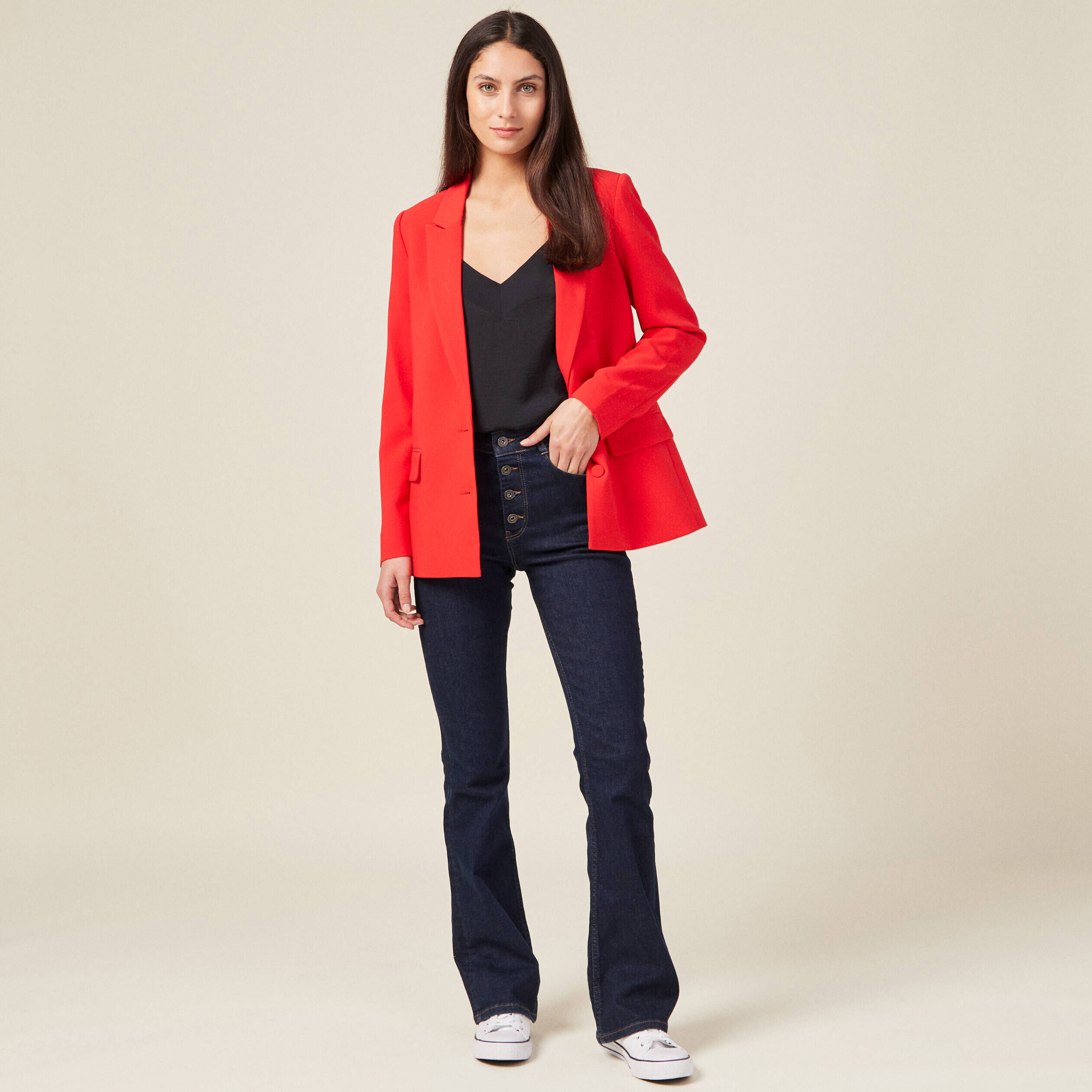 Veste tailleur femme discount rouge