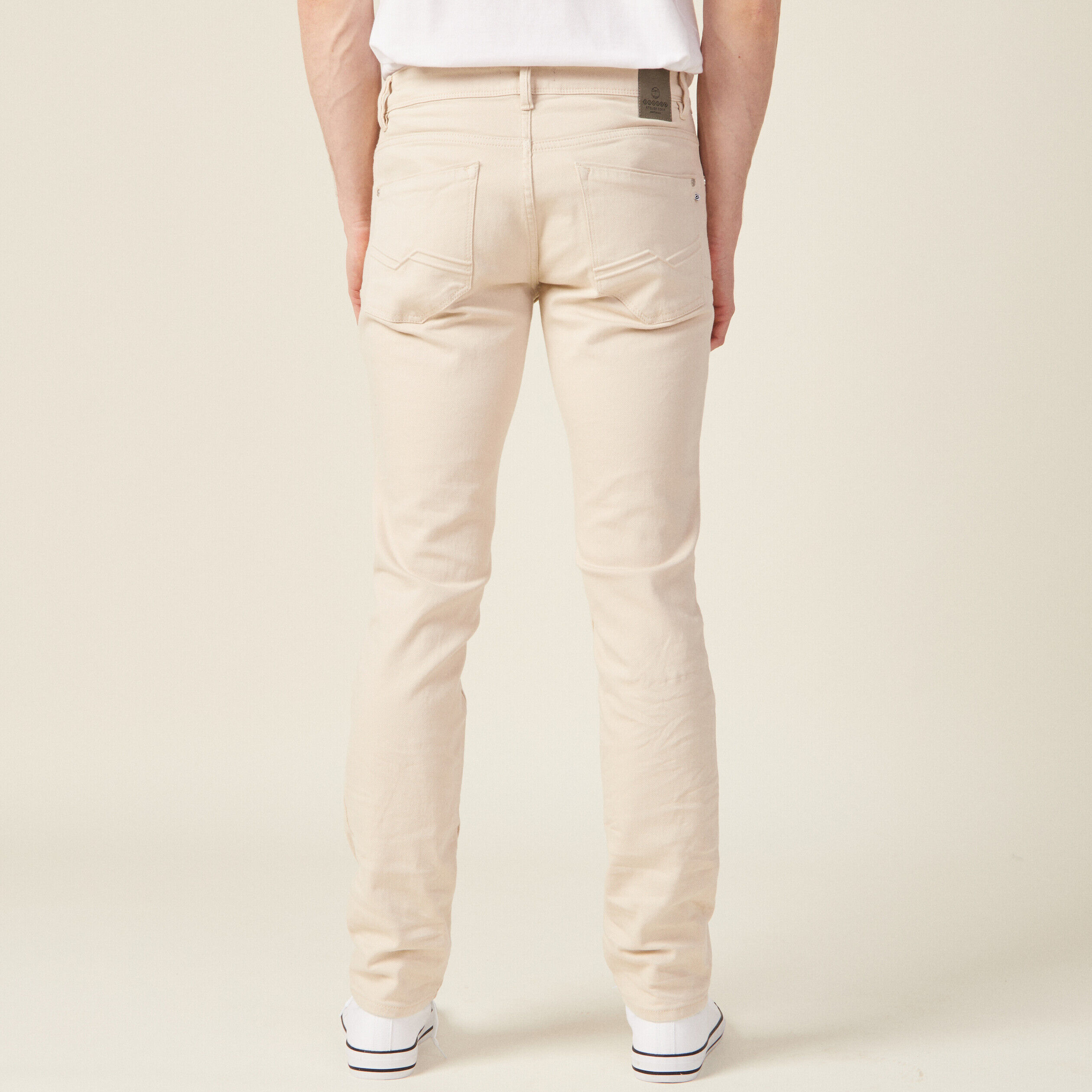 Jean beige shop slim homme