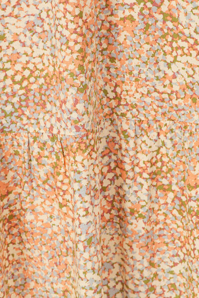 Robe évasée col cache-coeur multicolore femme