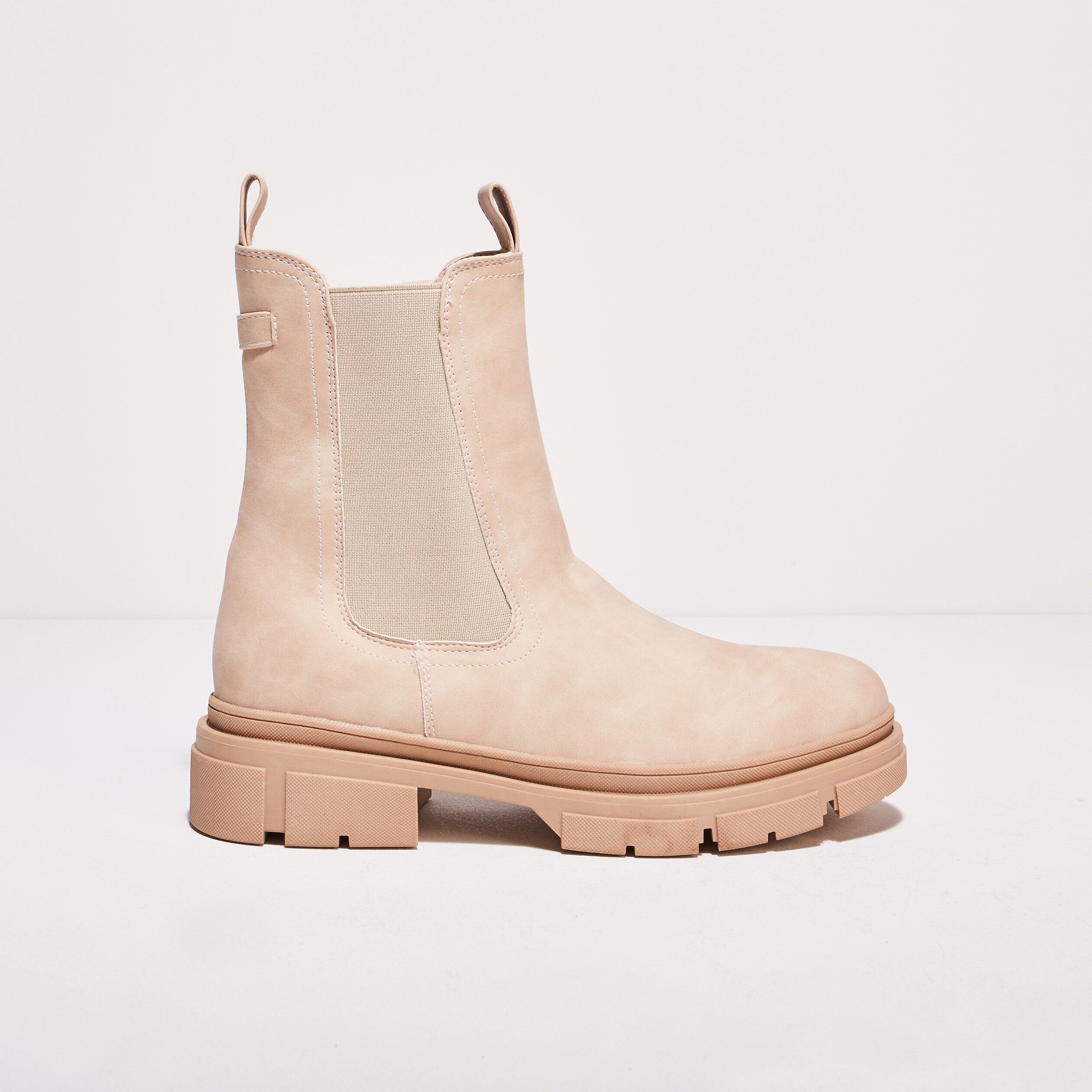 Boots beige outlet femme