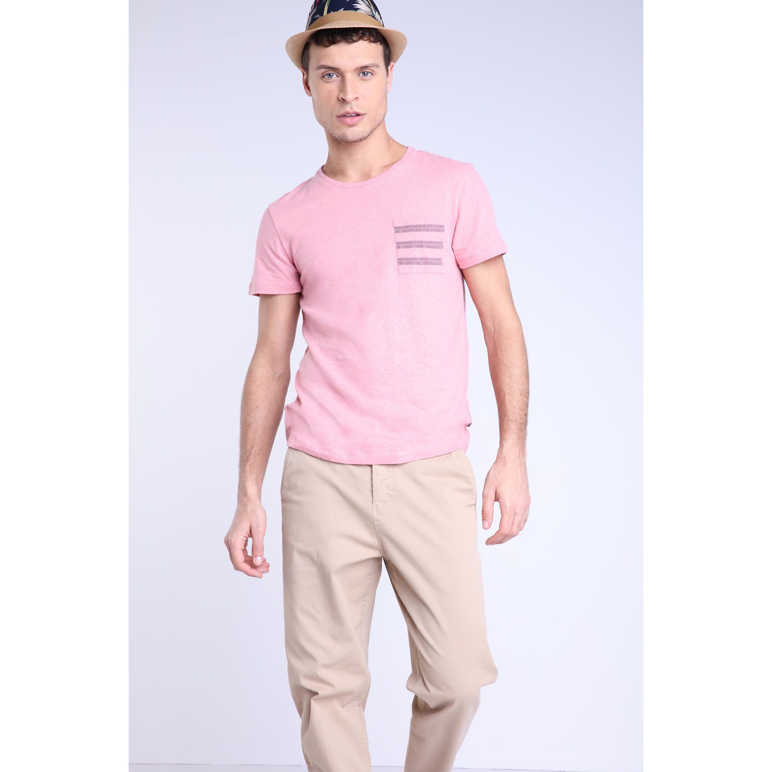 t shirt homme rose