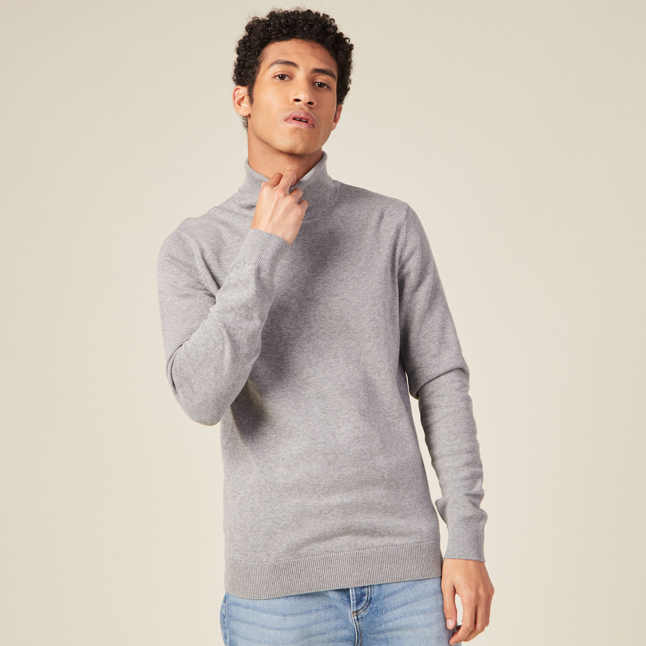 Pull col discount roulé homme bonobo