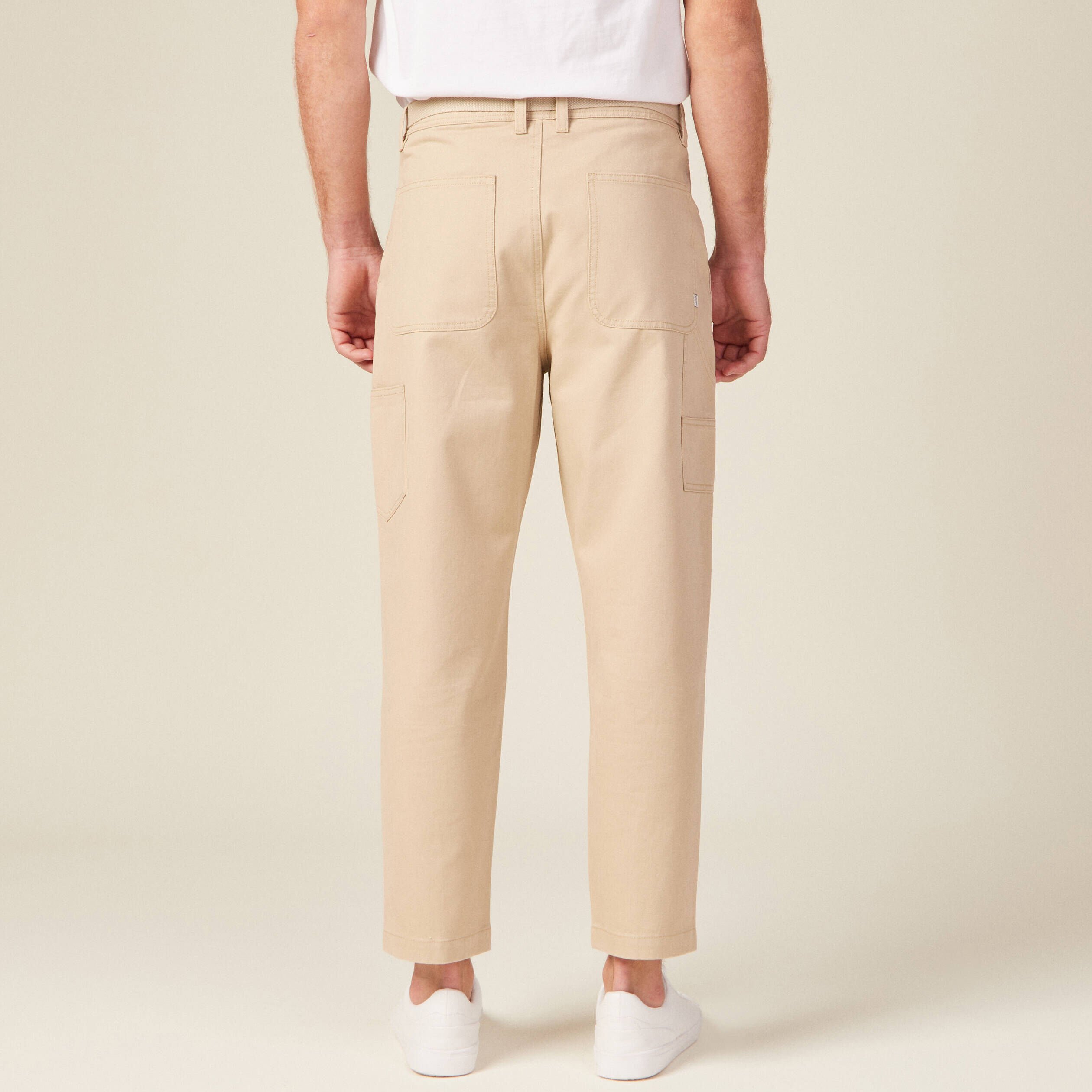 Pantalon large beige online homme