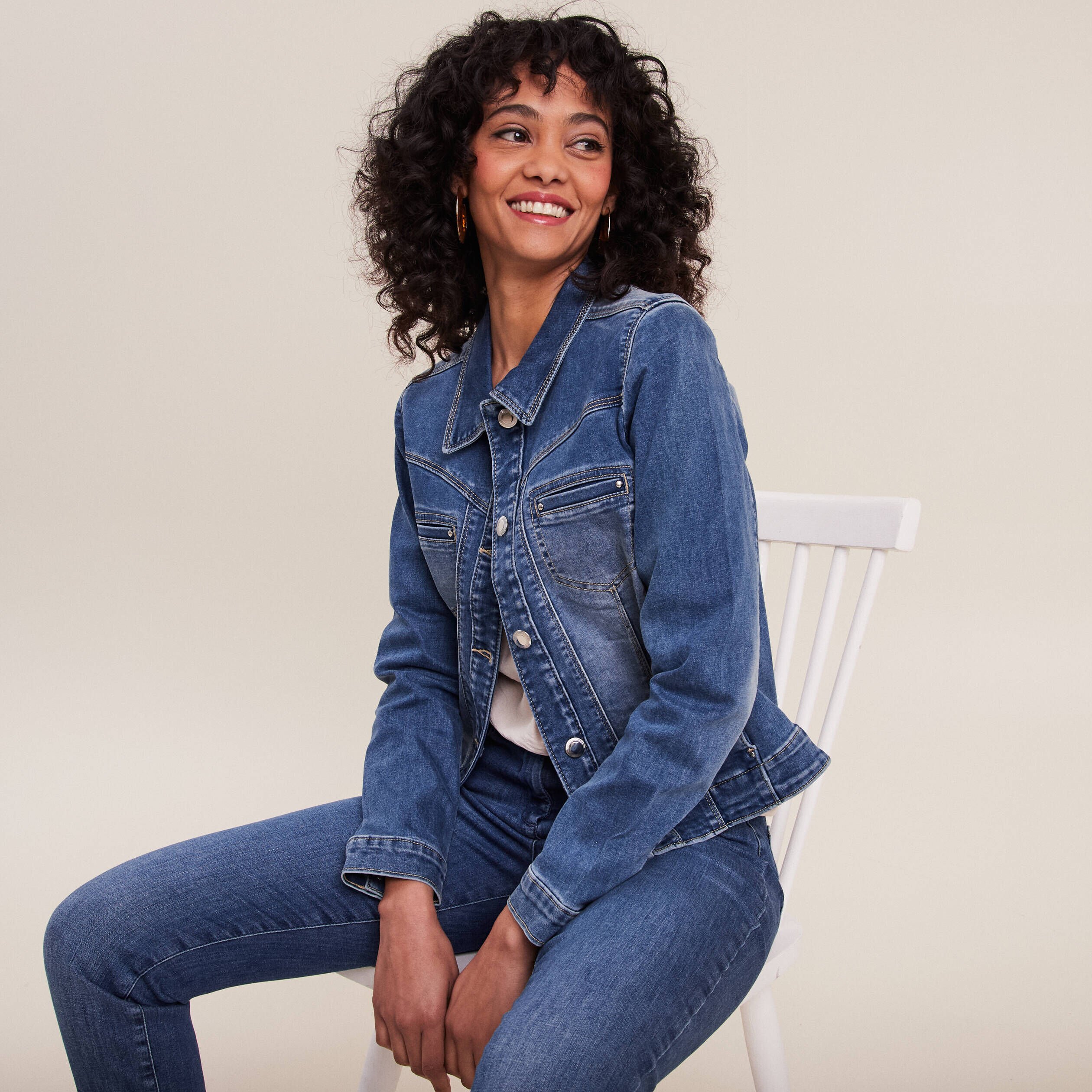 Blouson en outlet jean femme