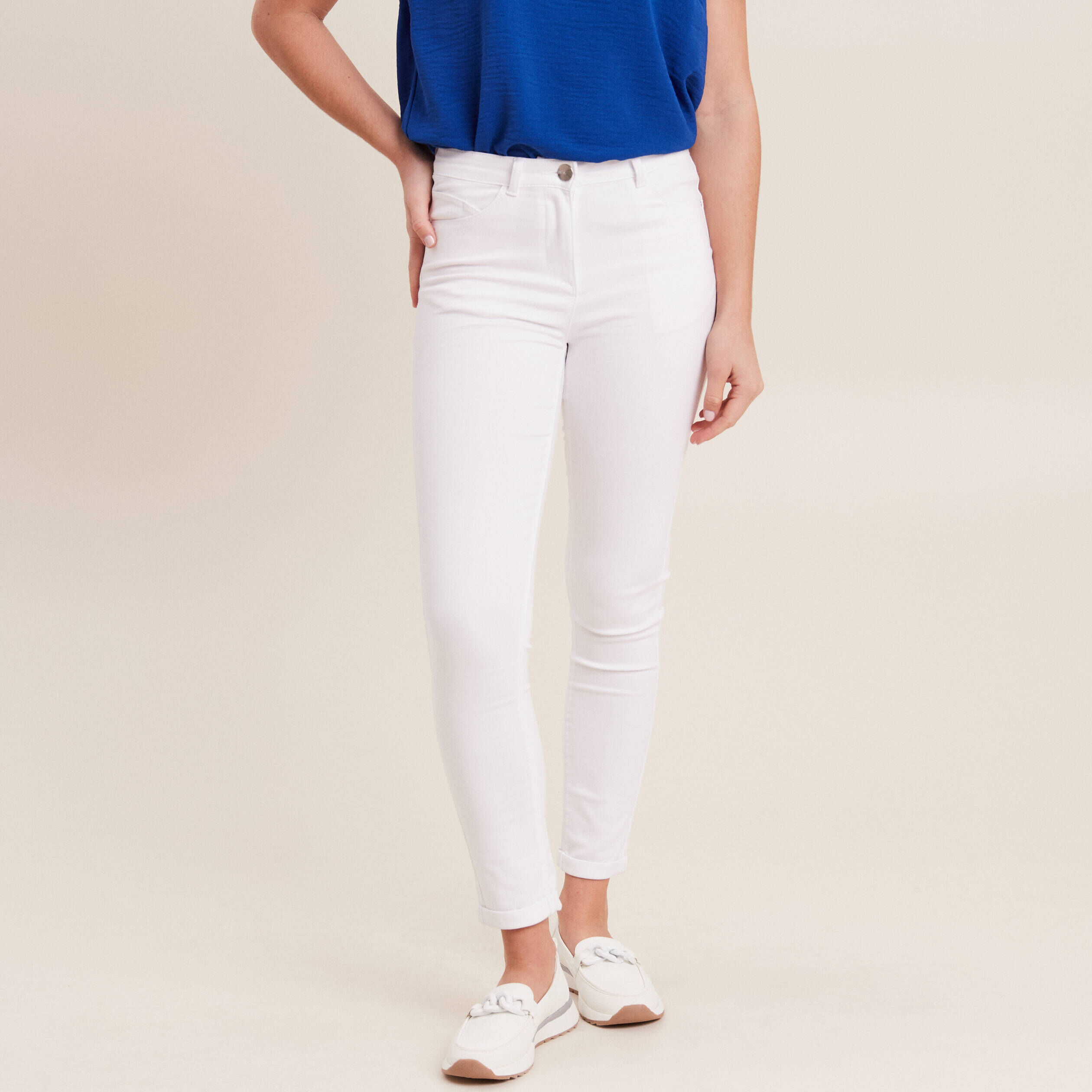 Pantalon blanc cheap slim femme