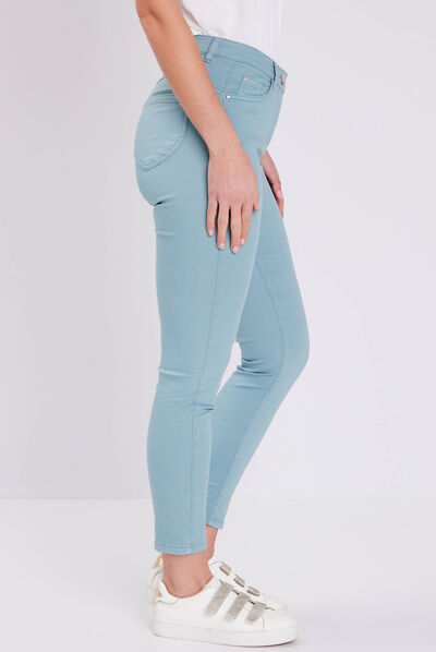 Pantalon léger taille standard long vert clair femme