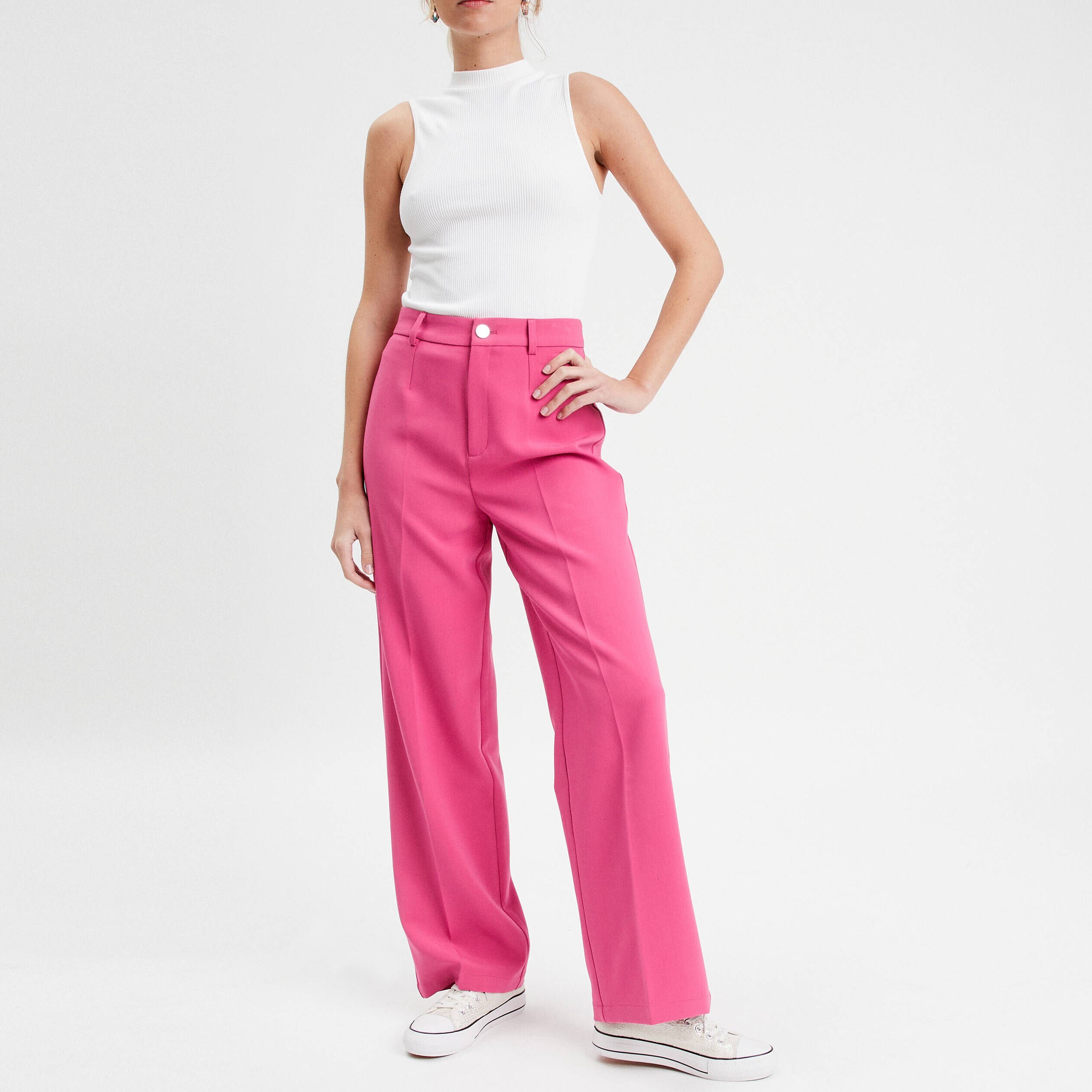 Pantalon rose outlet femme habillé