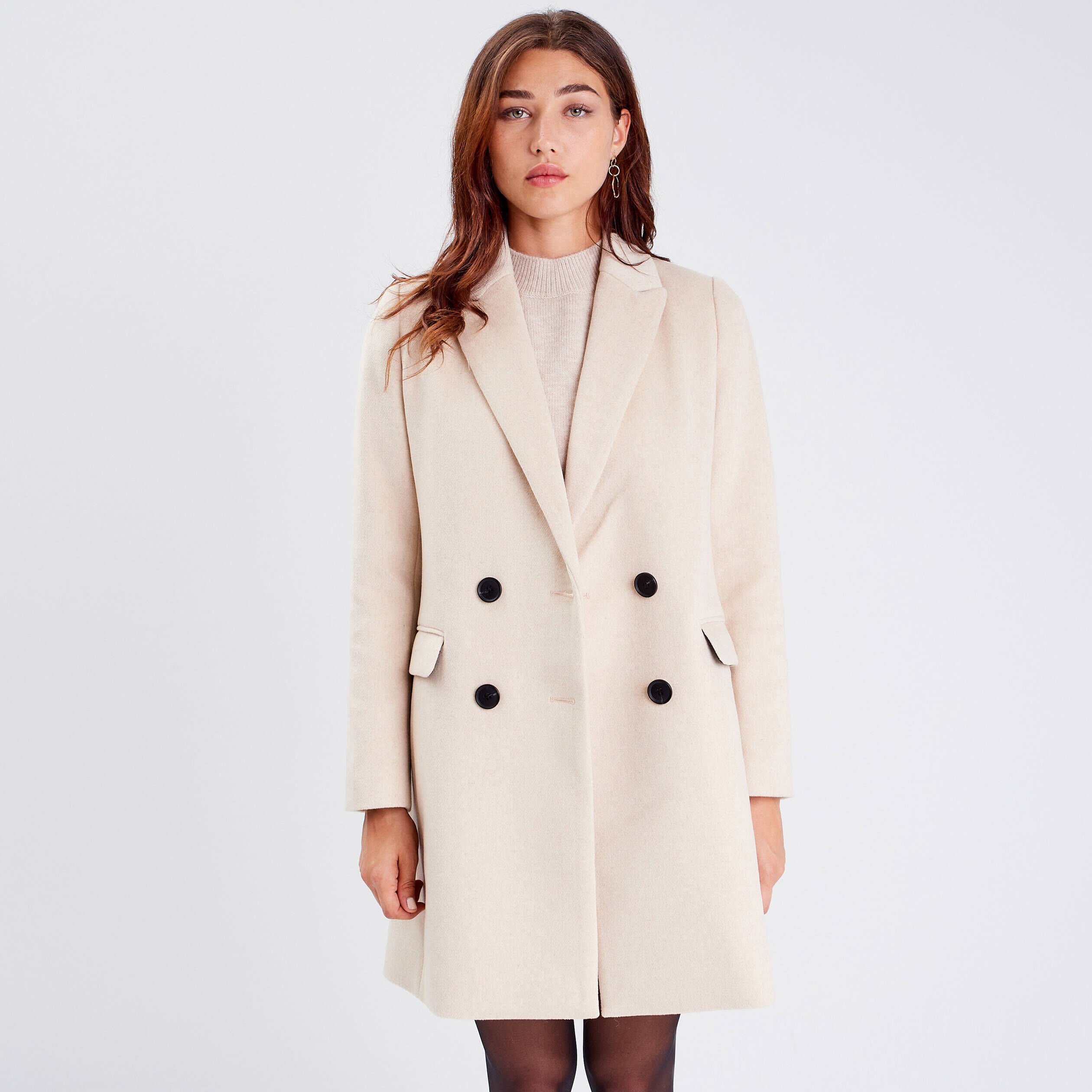 Manteau beige 2025 femme cintré