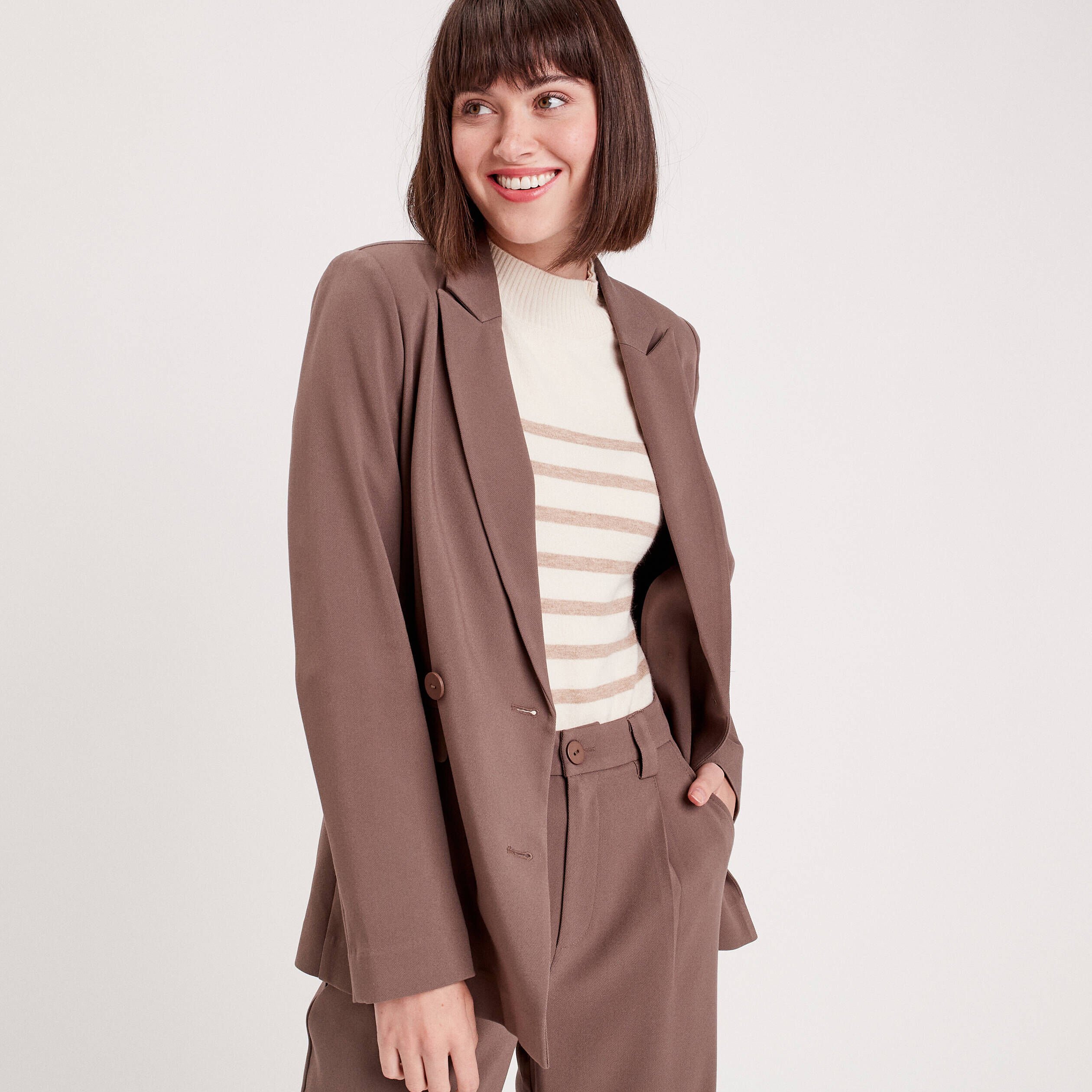 Veste blazer best sale marron femme