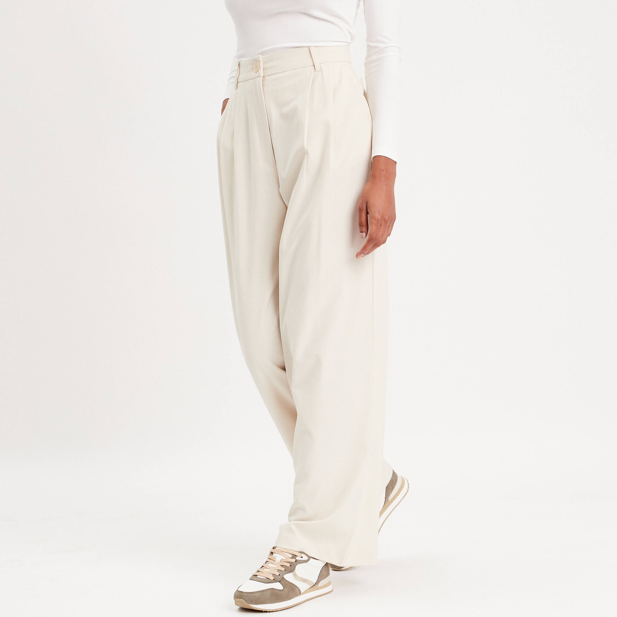 Pantalon ecru femme online hiver