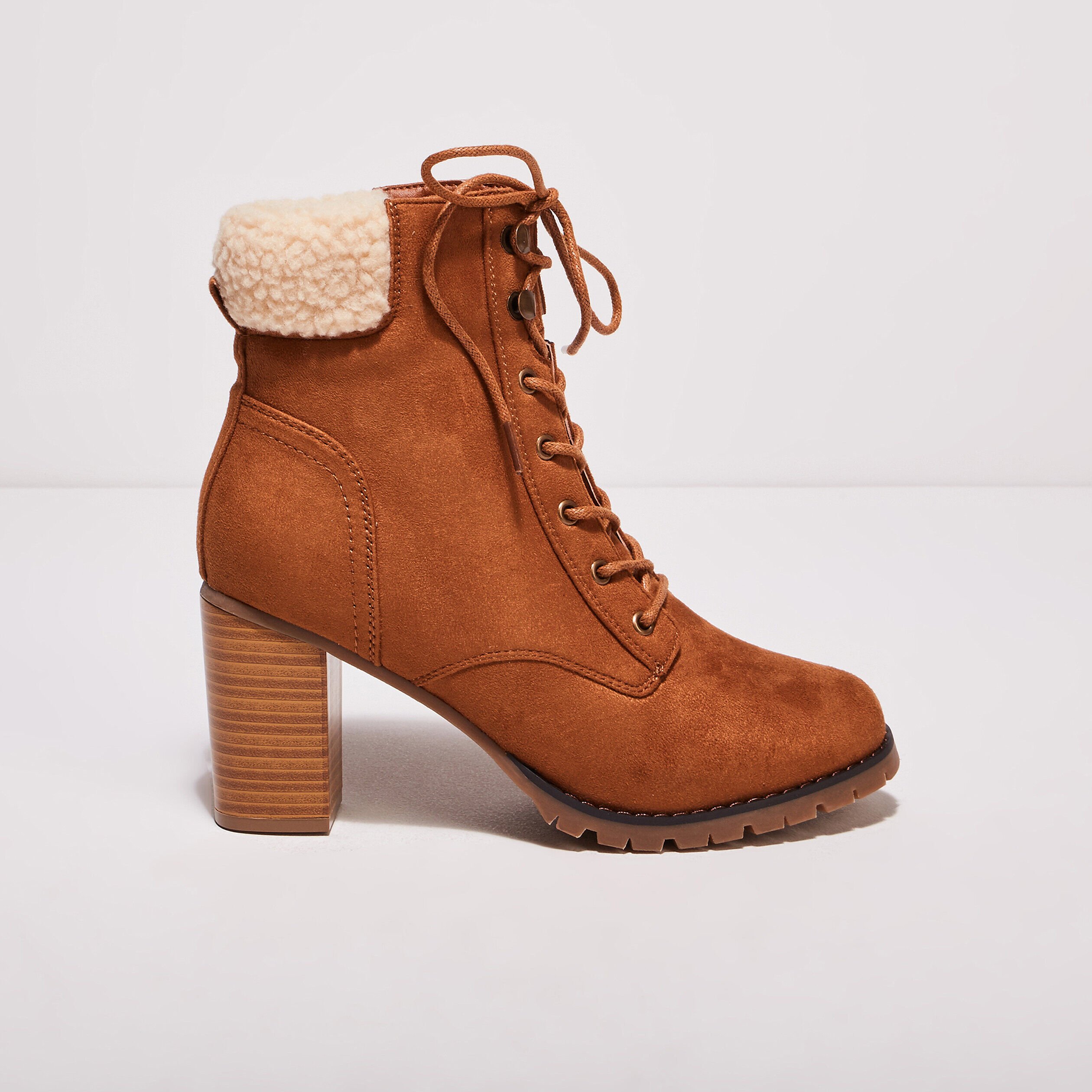 Bottines lacets cheap marron femme