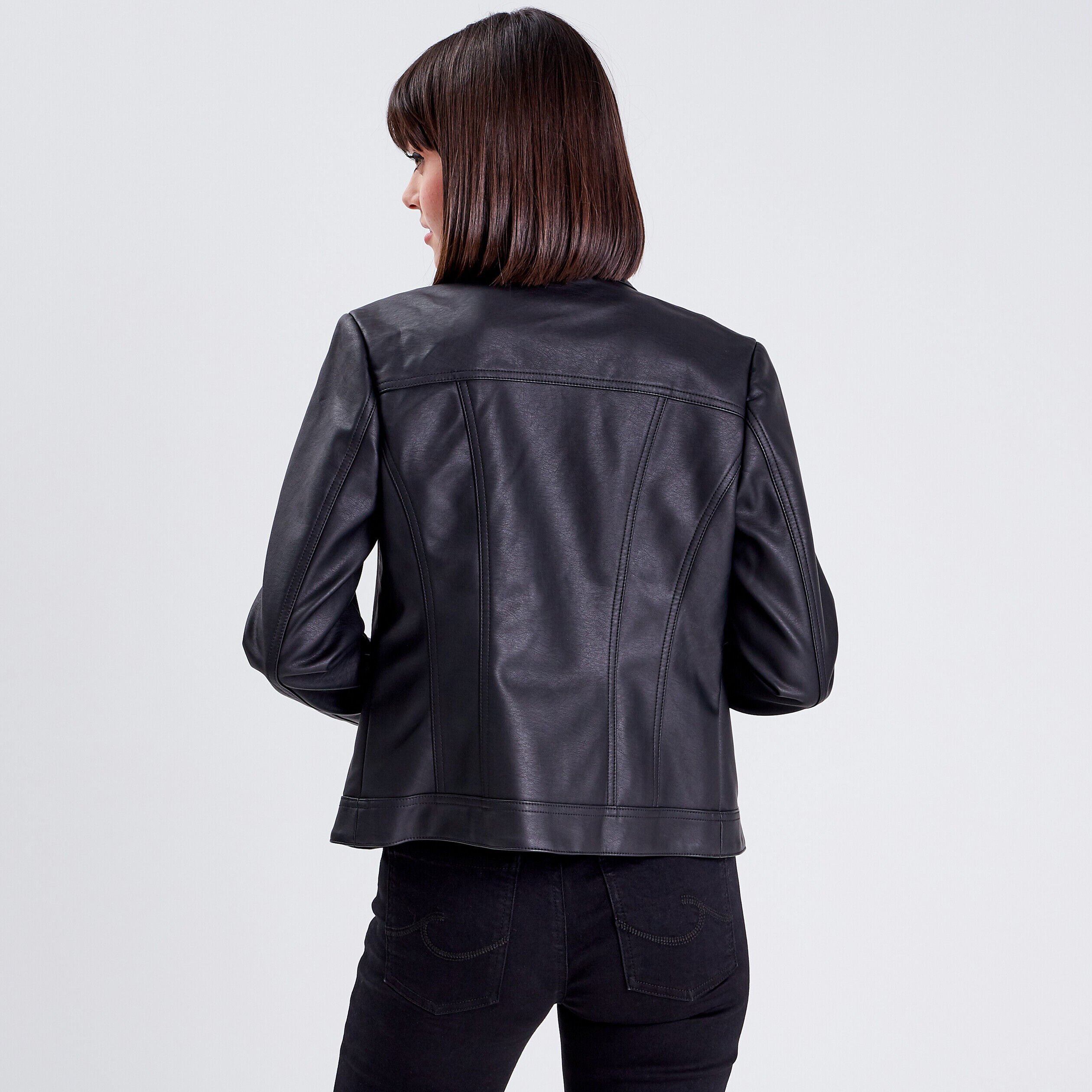 Veste en 2024 cuir cintrée femme