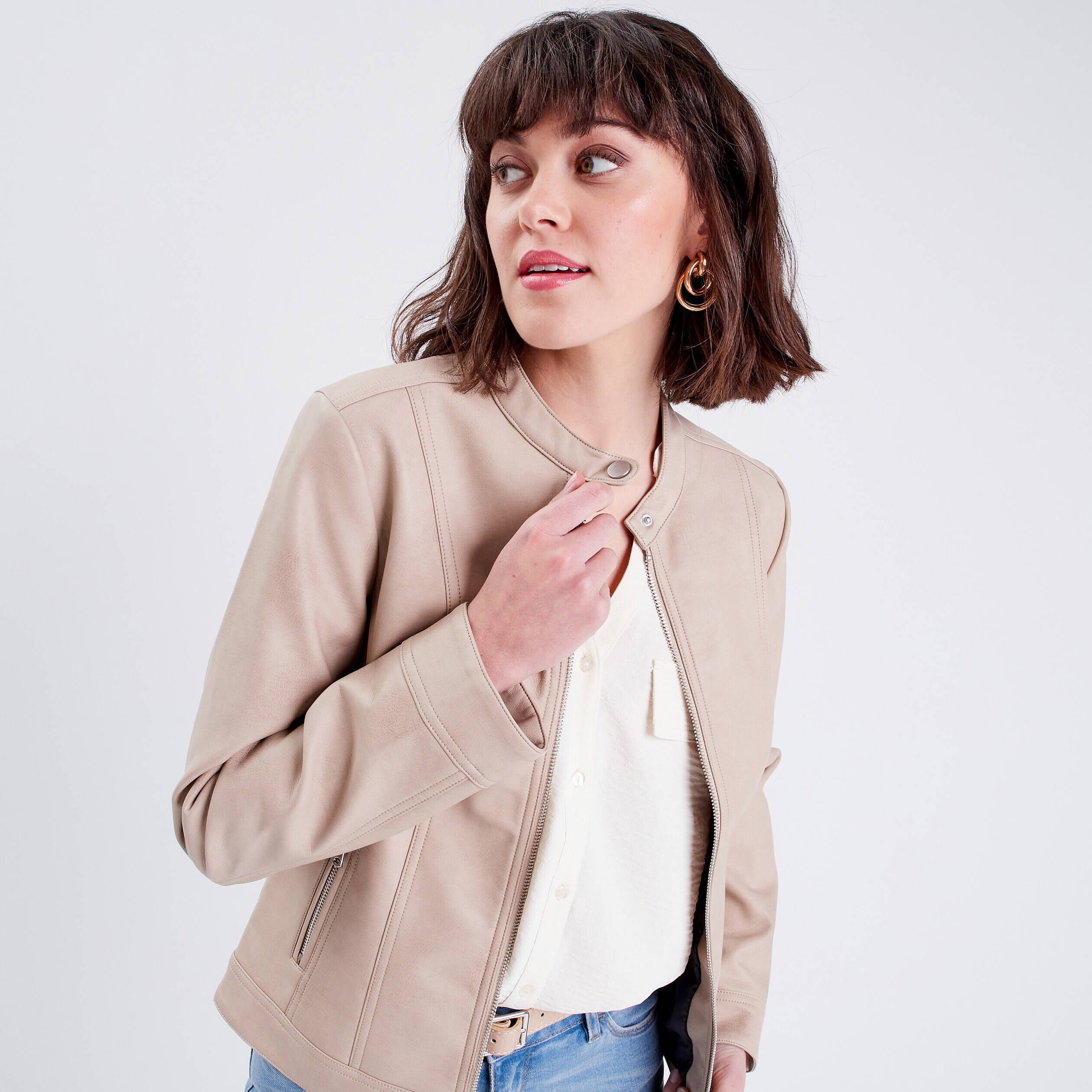 Blouson cuir cache online cache