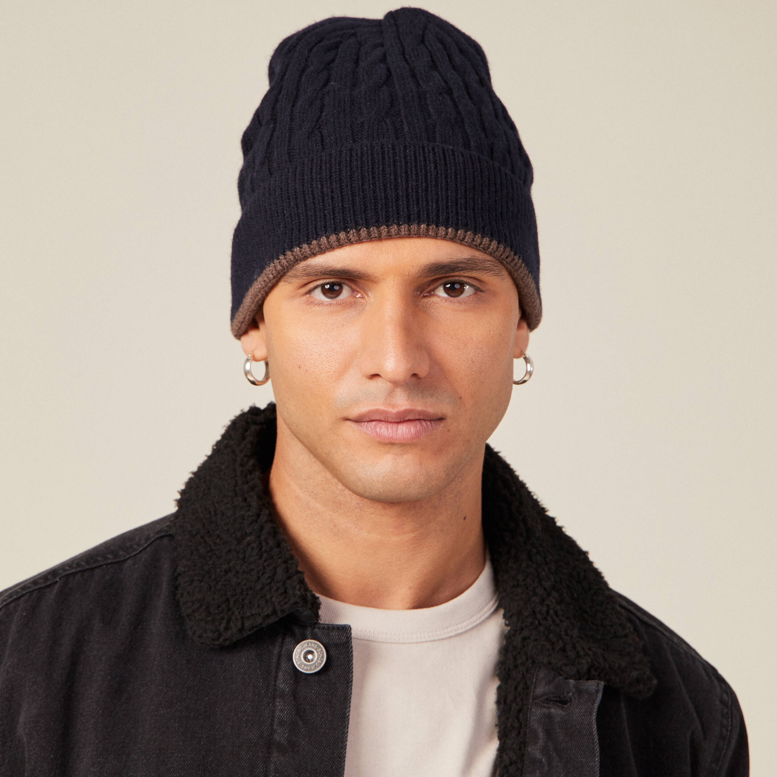 Bonnet torsades fabriqué en France bleu marine homme | Vibs