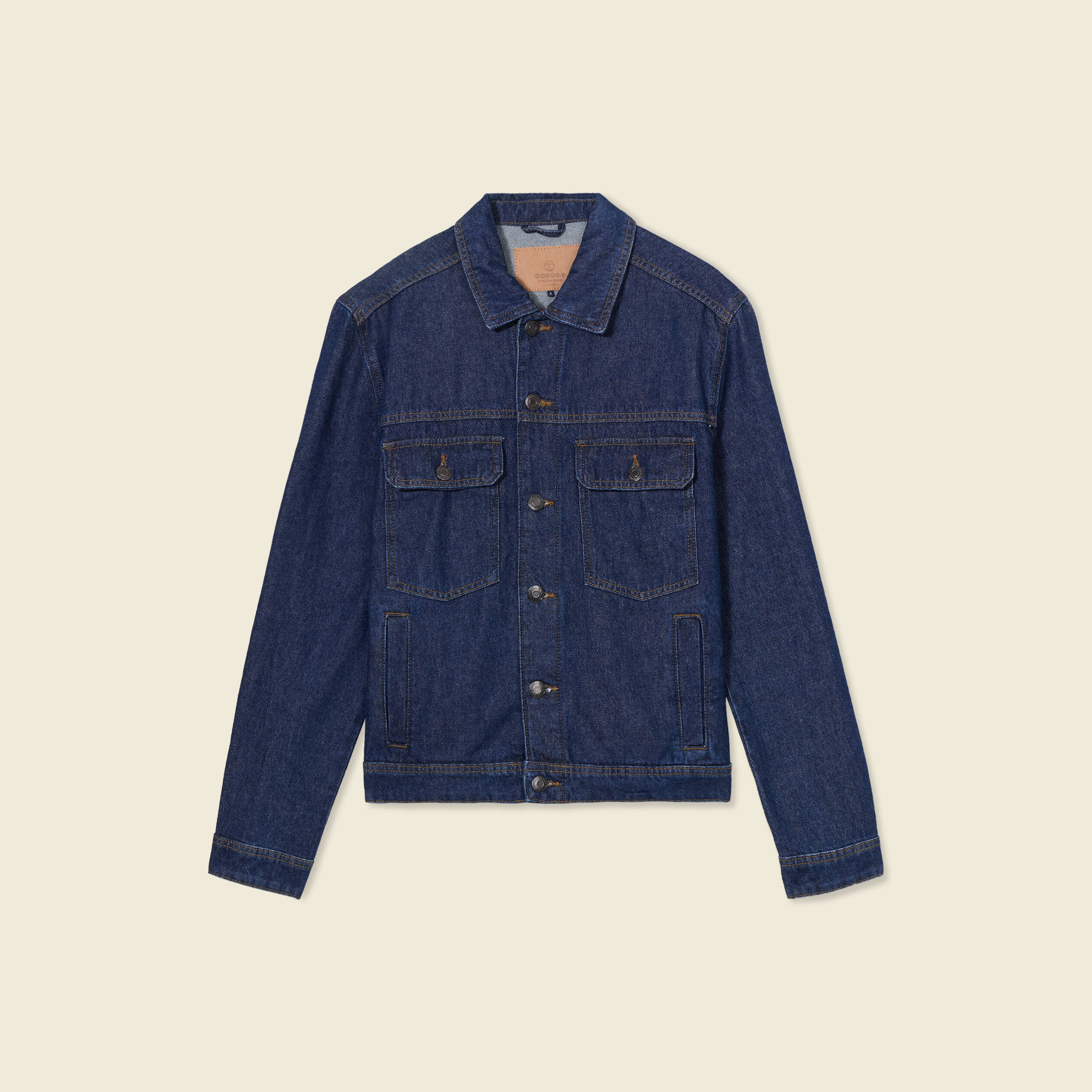 Veste droite en jean denim stone homme Vibs