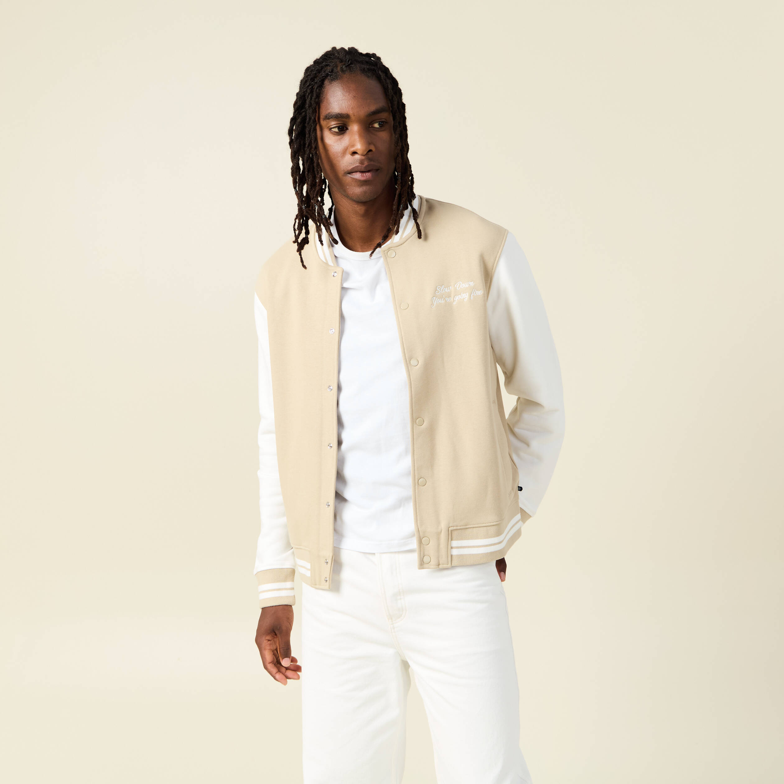 Veste creme homme sale