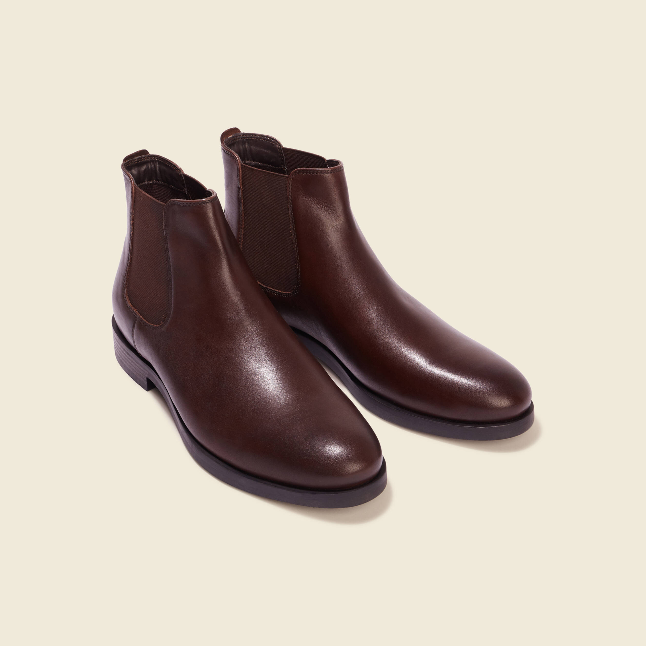 Bottines chelsea en cuir marron fonce homme Vibs