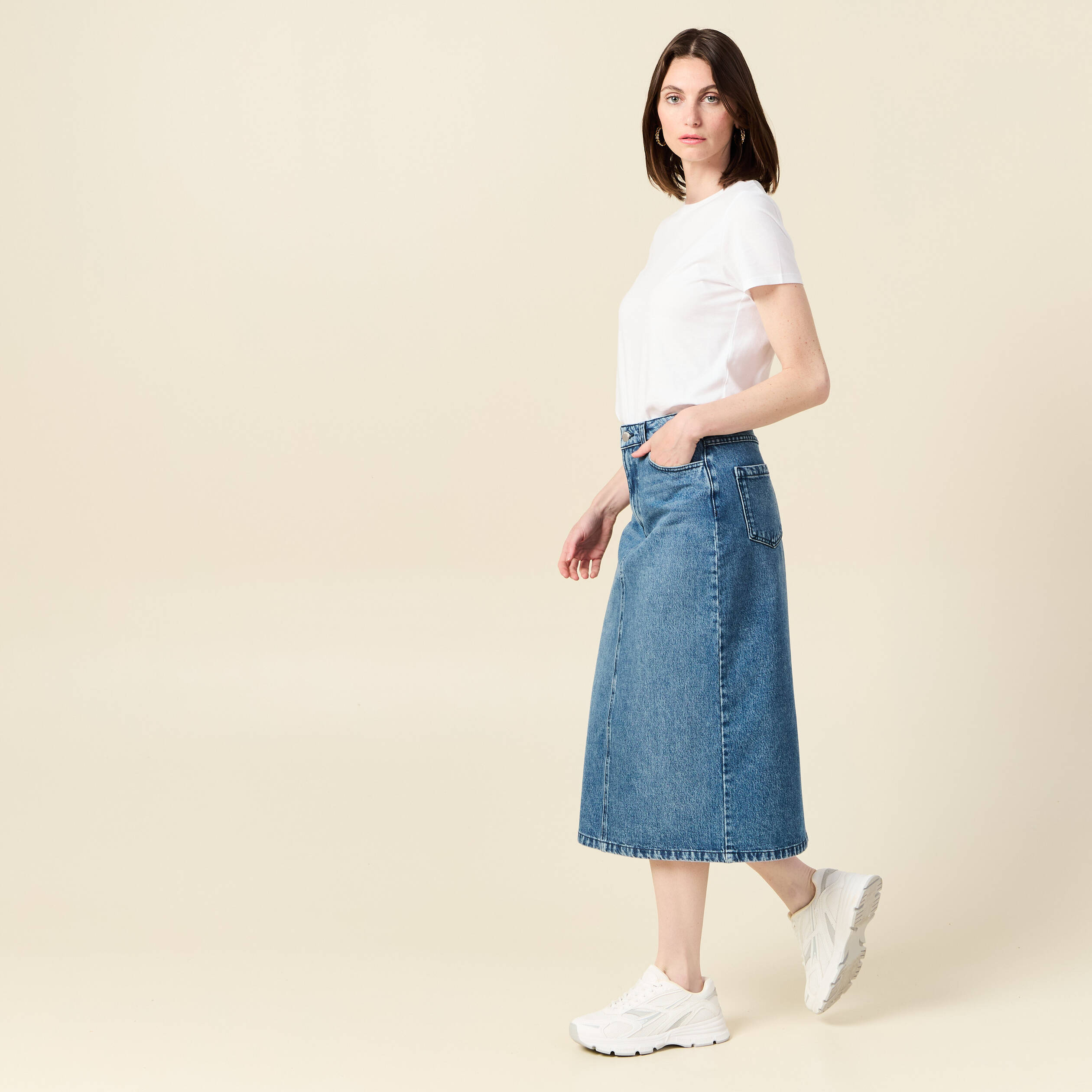 Jupe midi jeans best sale