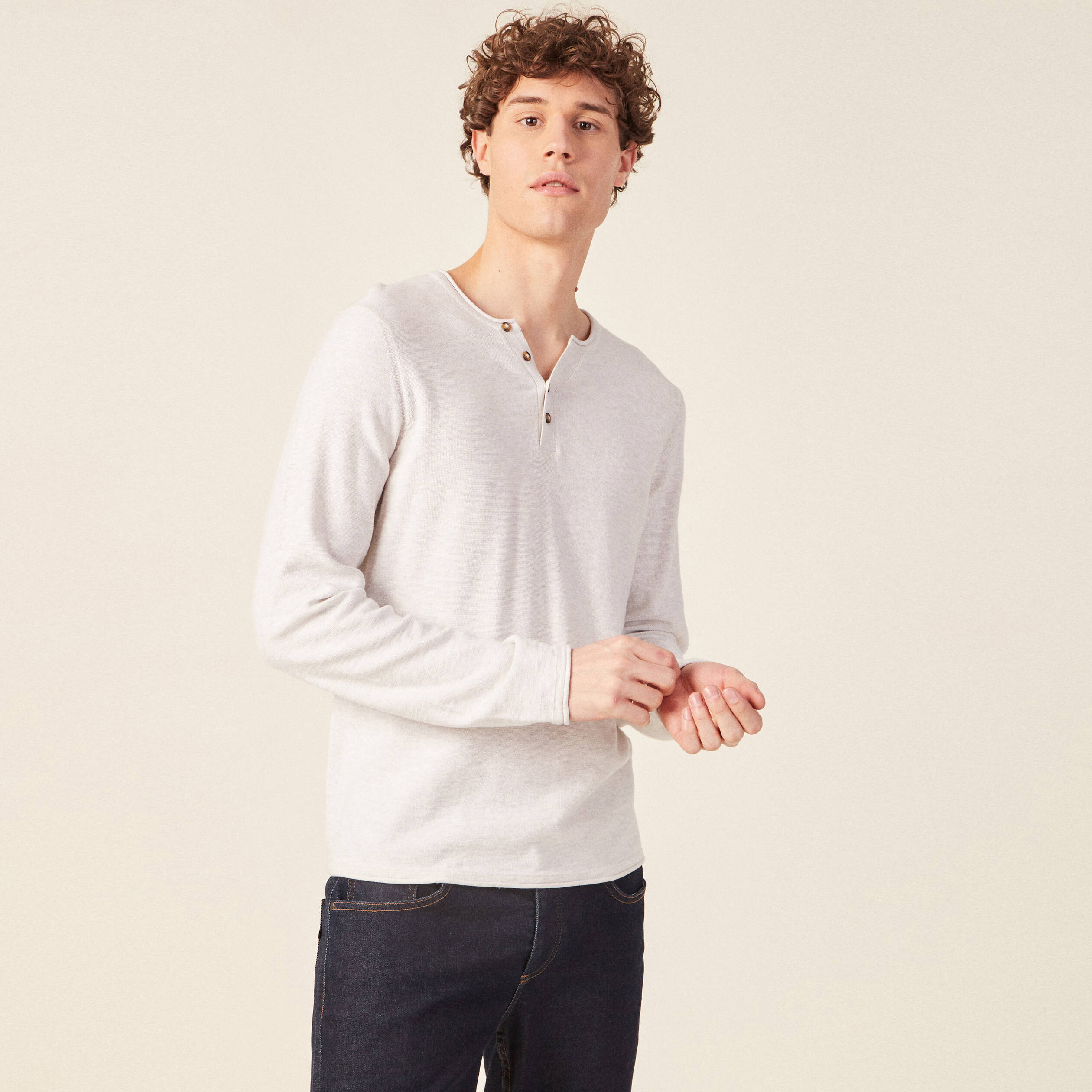 Henley ecru outlet homme