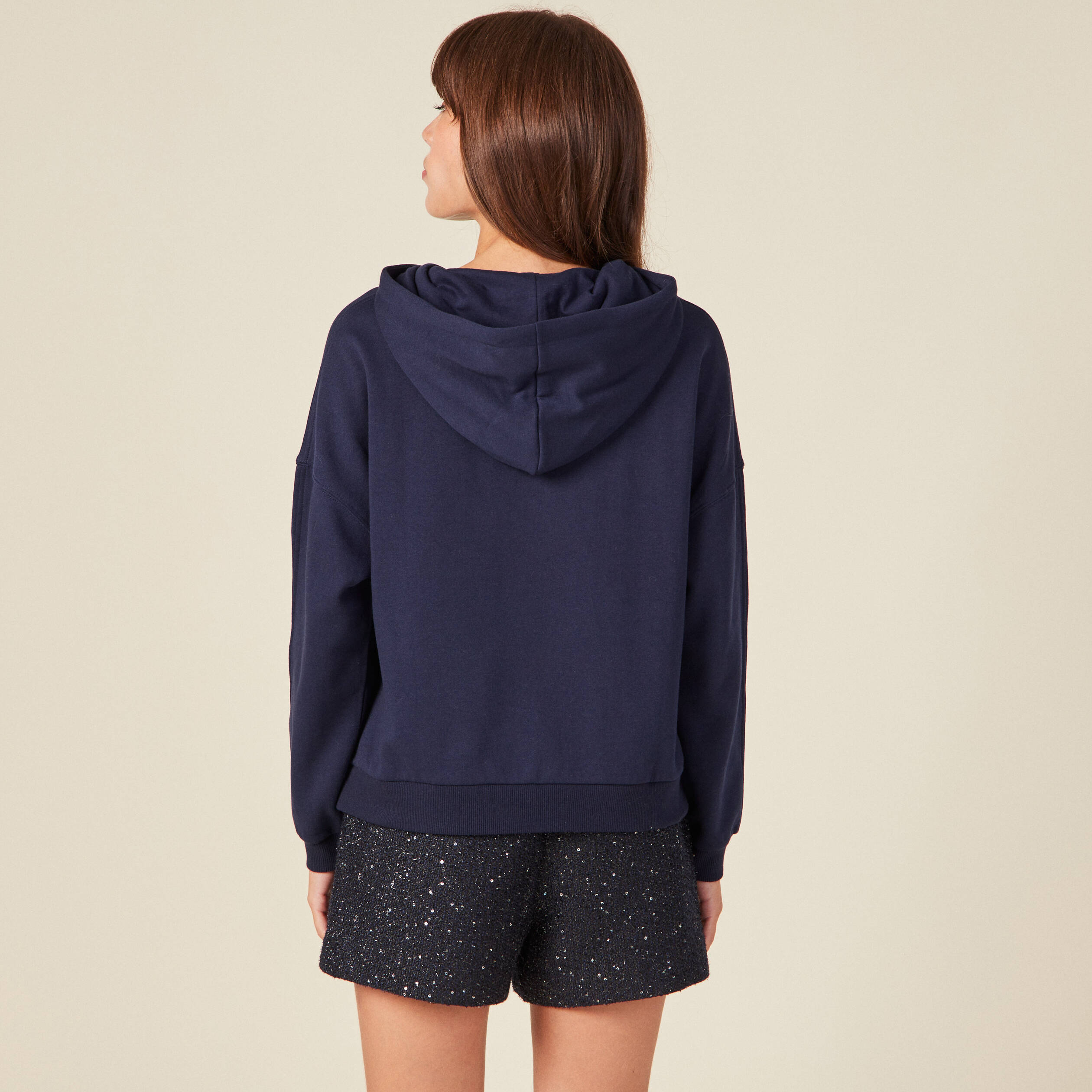 Sweat a capuche femme bleu marine sale