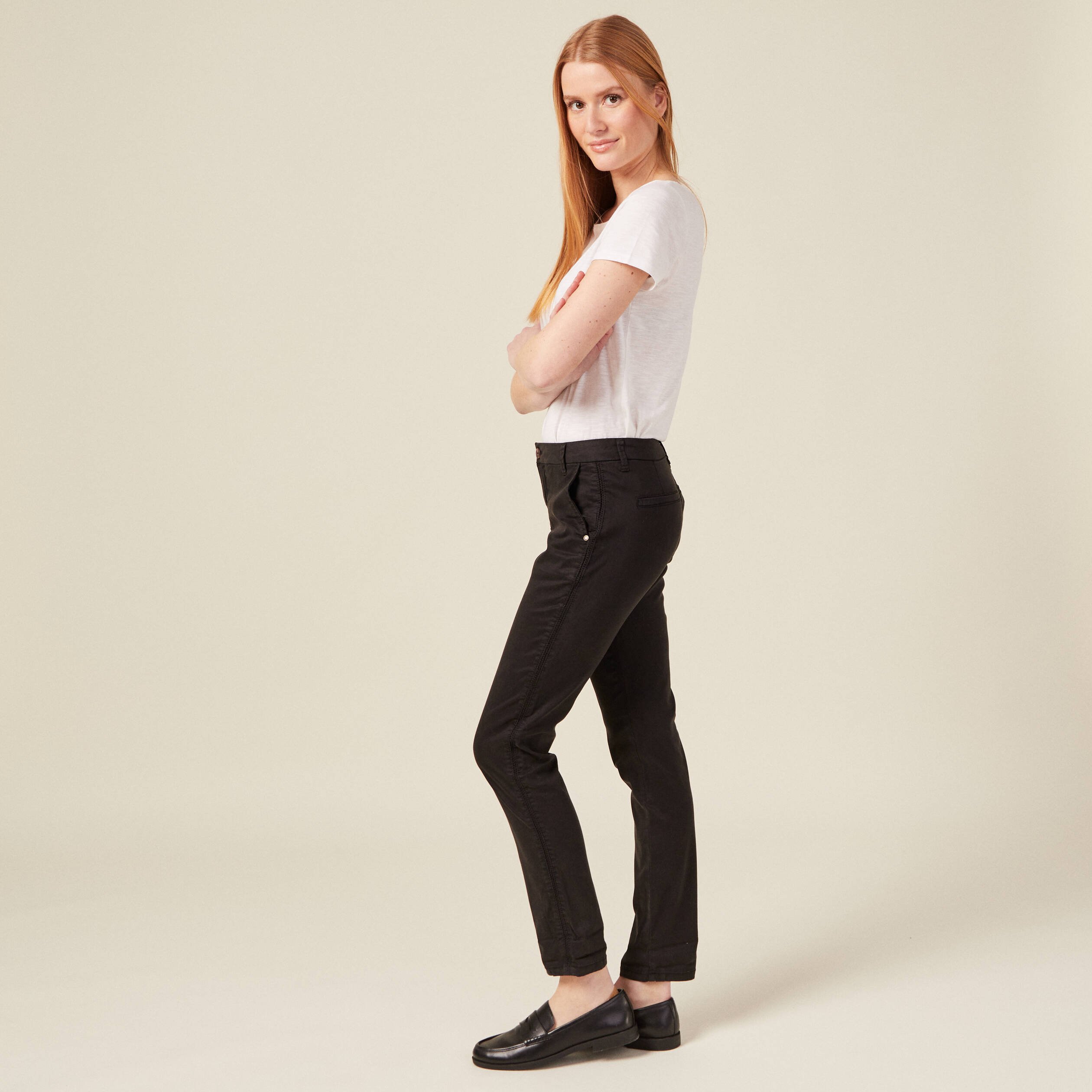 Pantalon chino Instinct noir femme Vibs