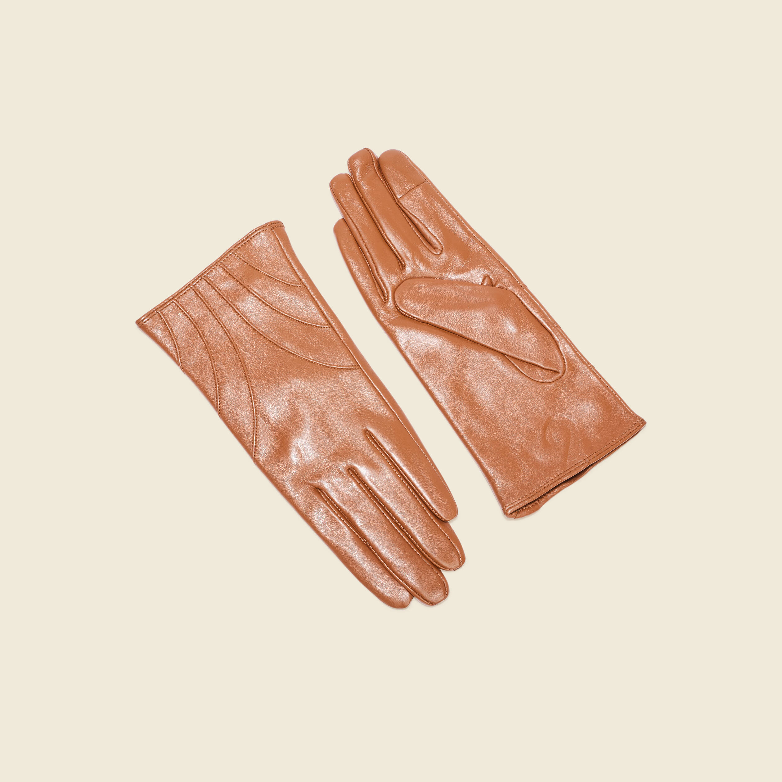 Gants en cuir marron fonce femme Vibs