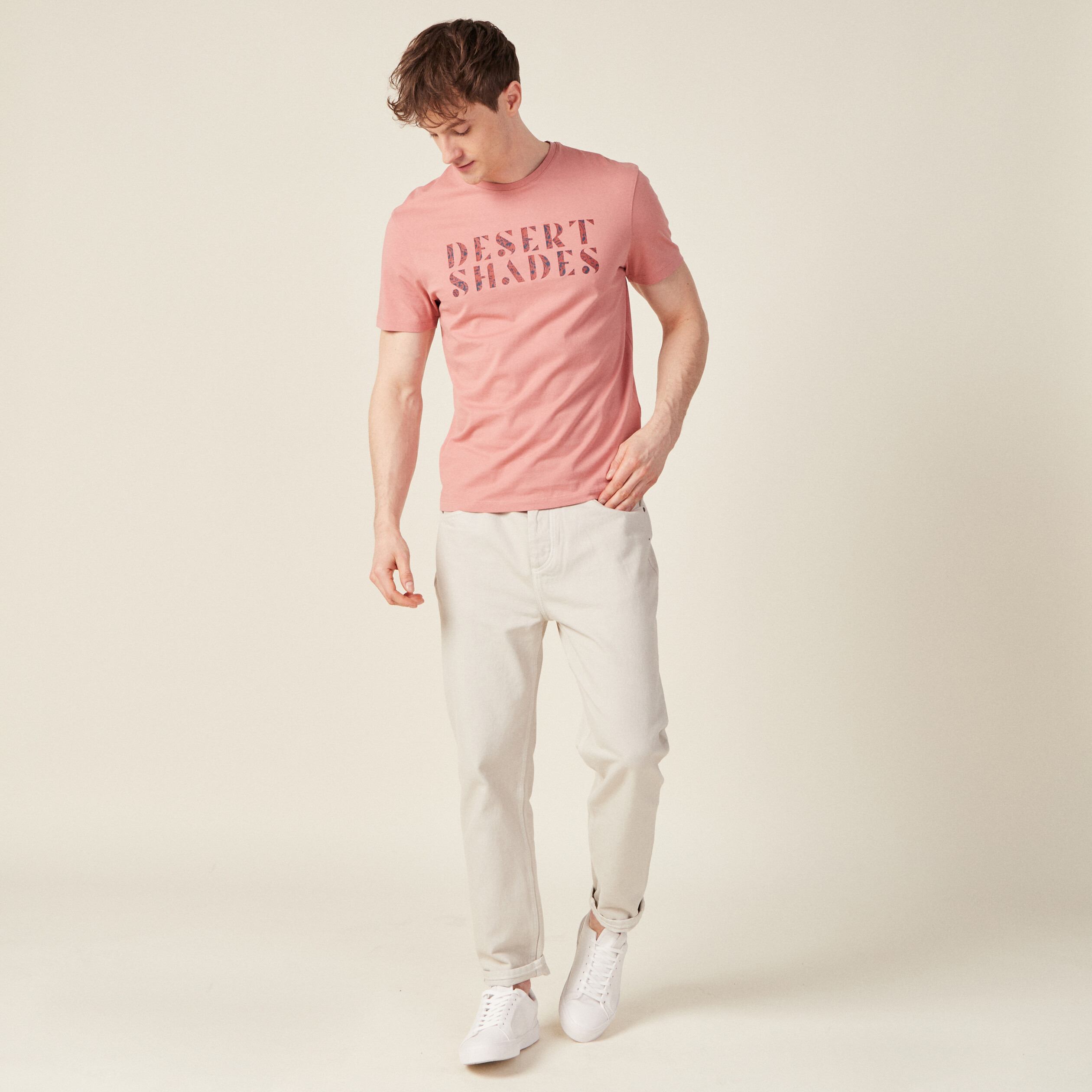 T-shirt manches courtes rose homme