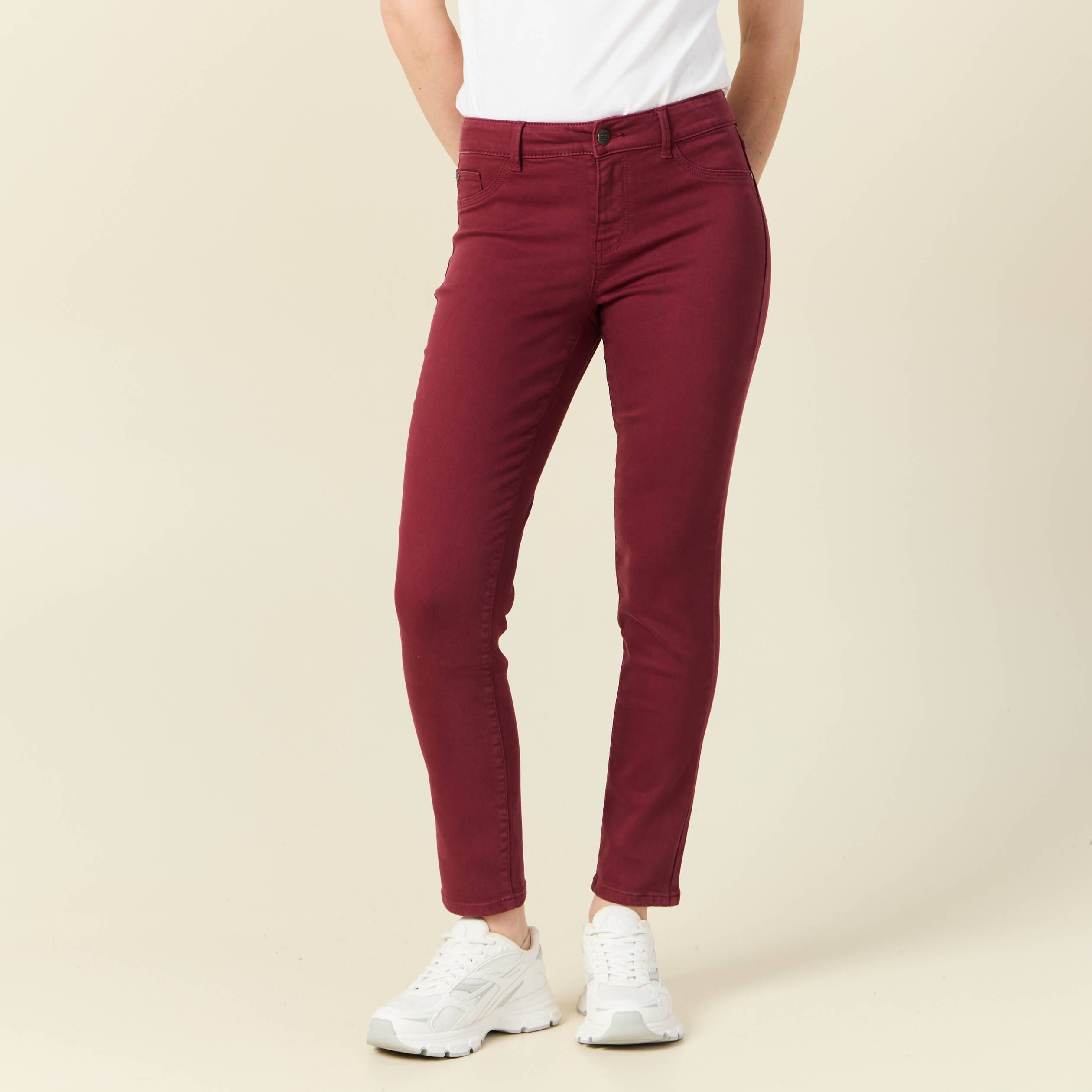 Pantalon homme bordeaux slim best sale