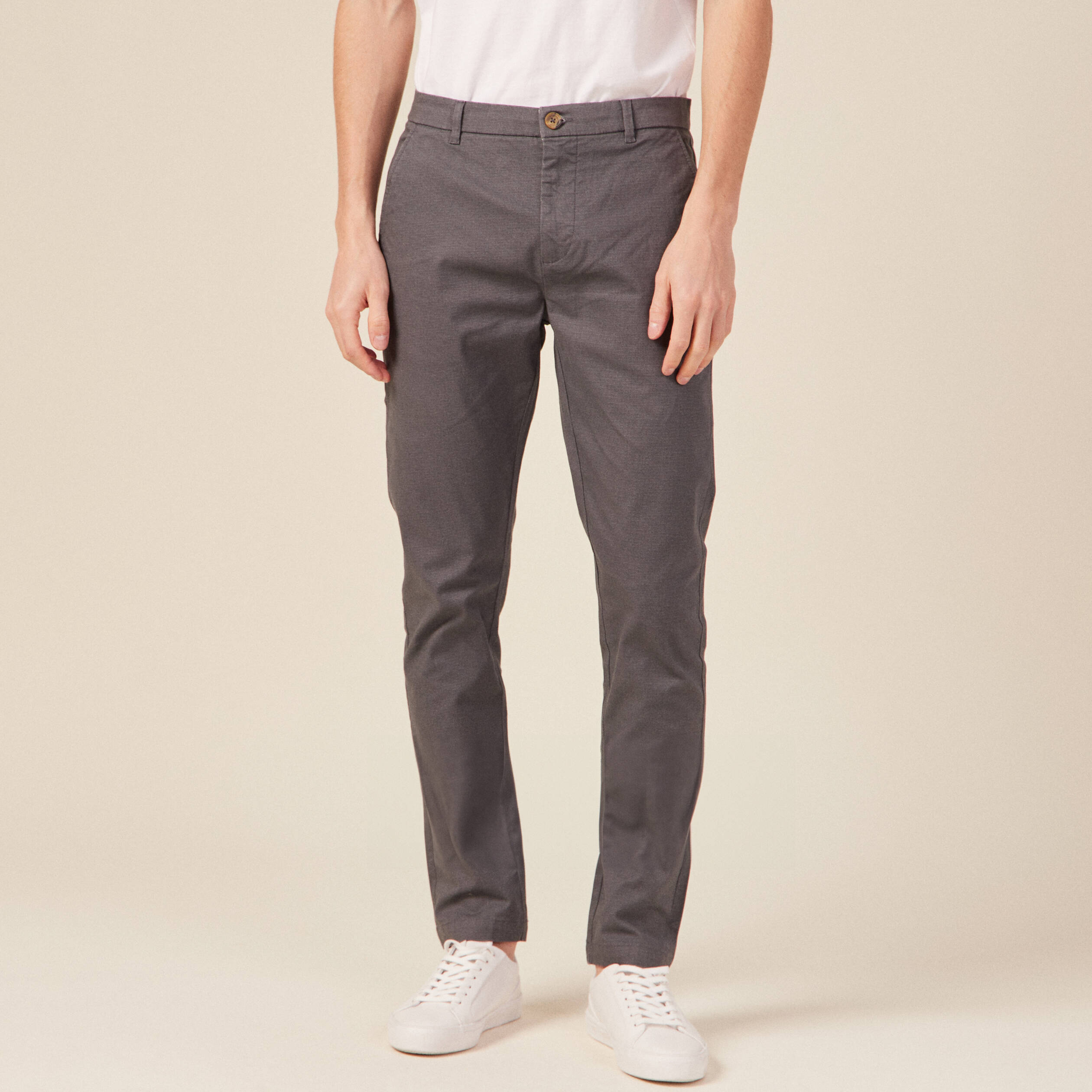 Pantalon slim Instinct chino gris homme Vibs