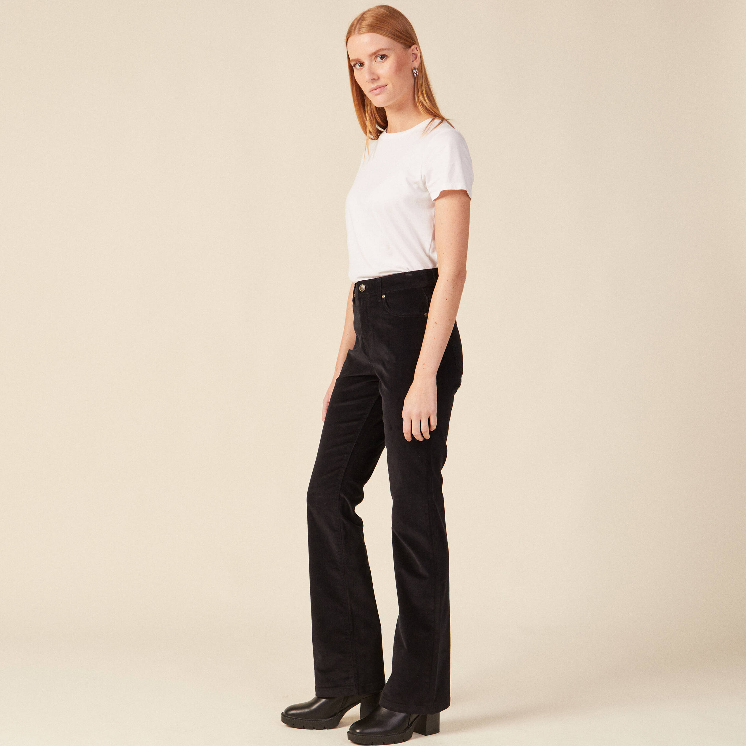 Pantalon velours cotelé femme bootcut sale