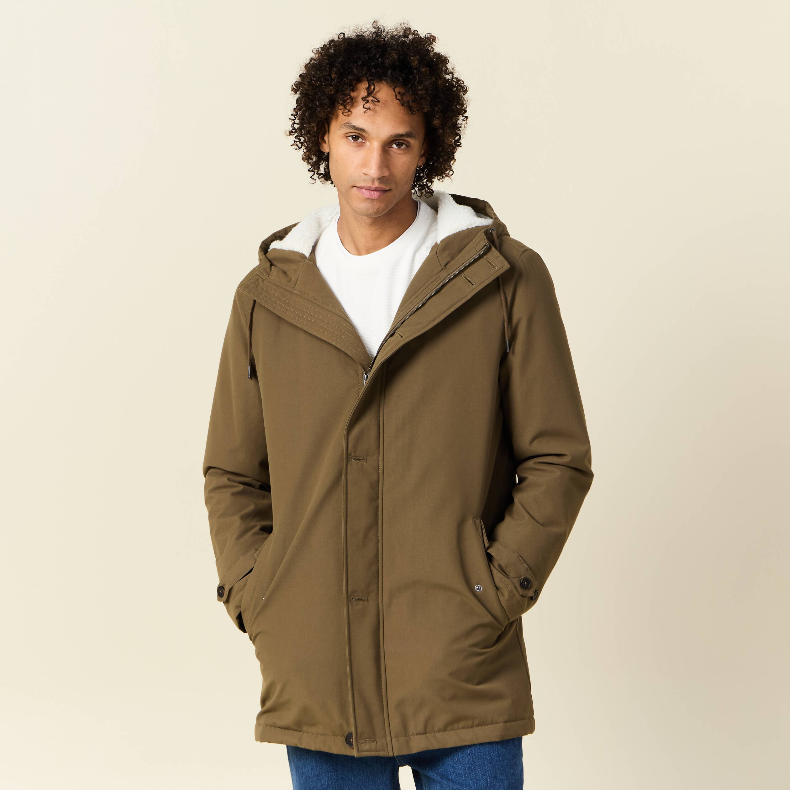 Veste longue shops capuche homme