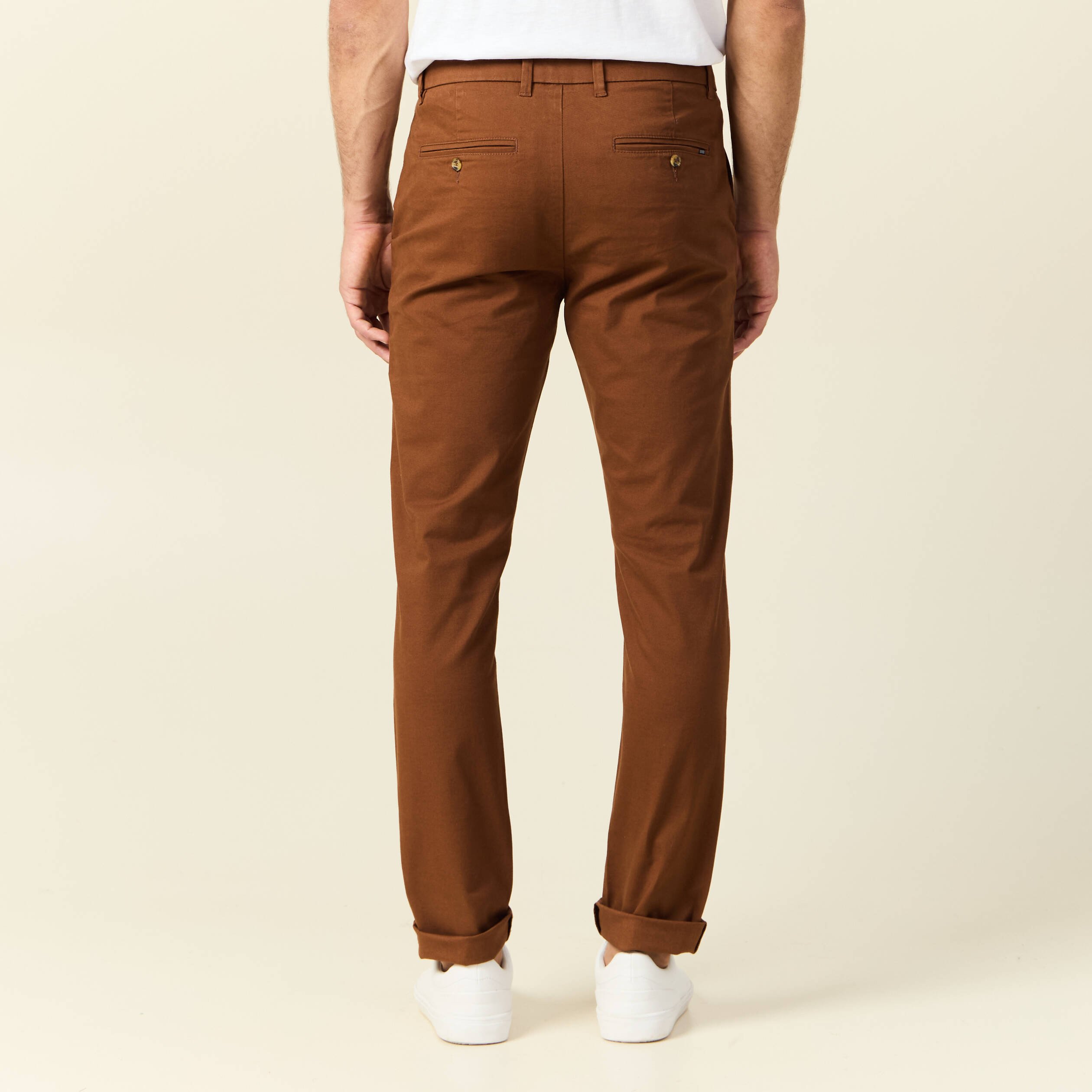 Pantalon chino homme marron sale