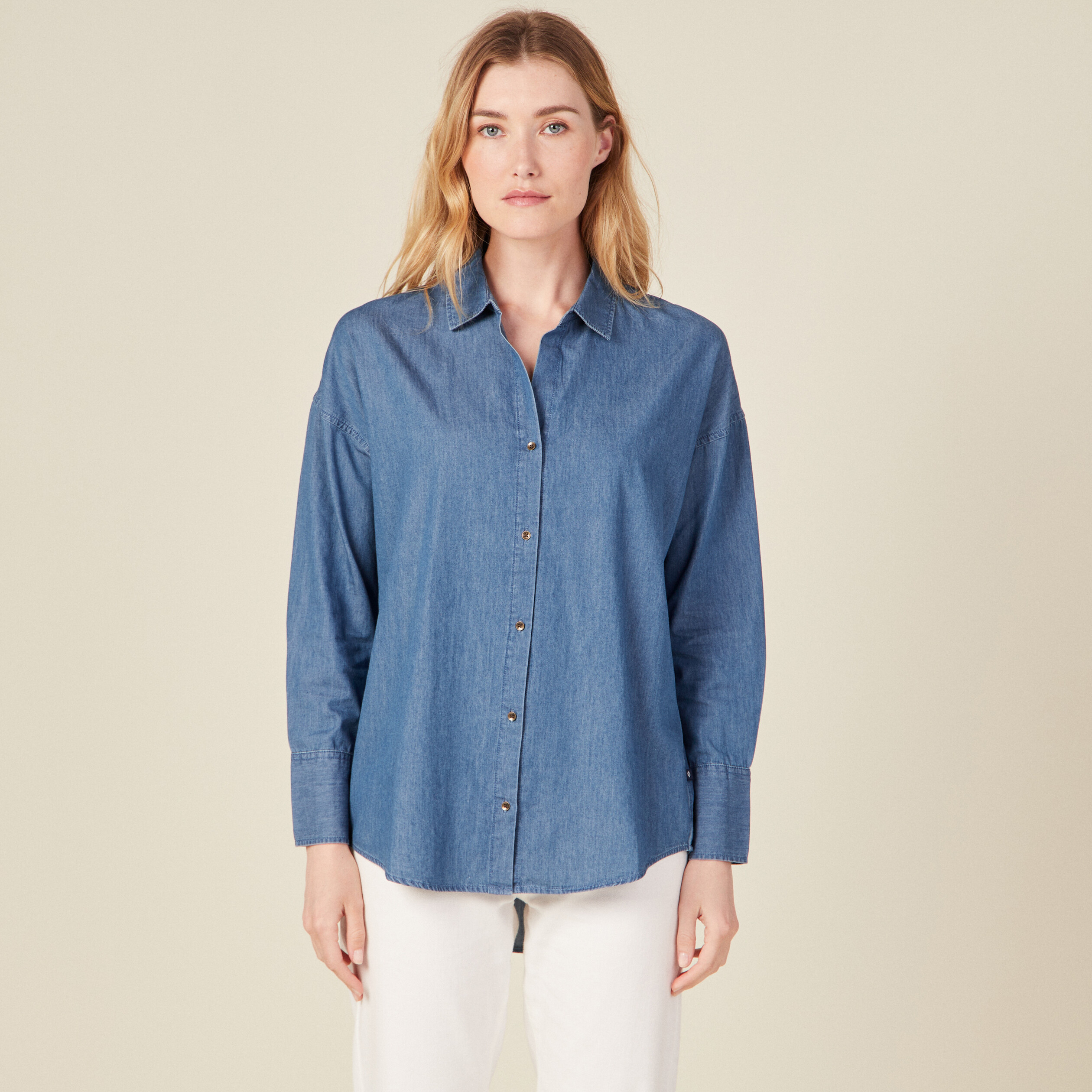 Chemise en jean denim stone femme Vibs