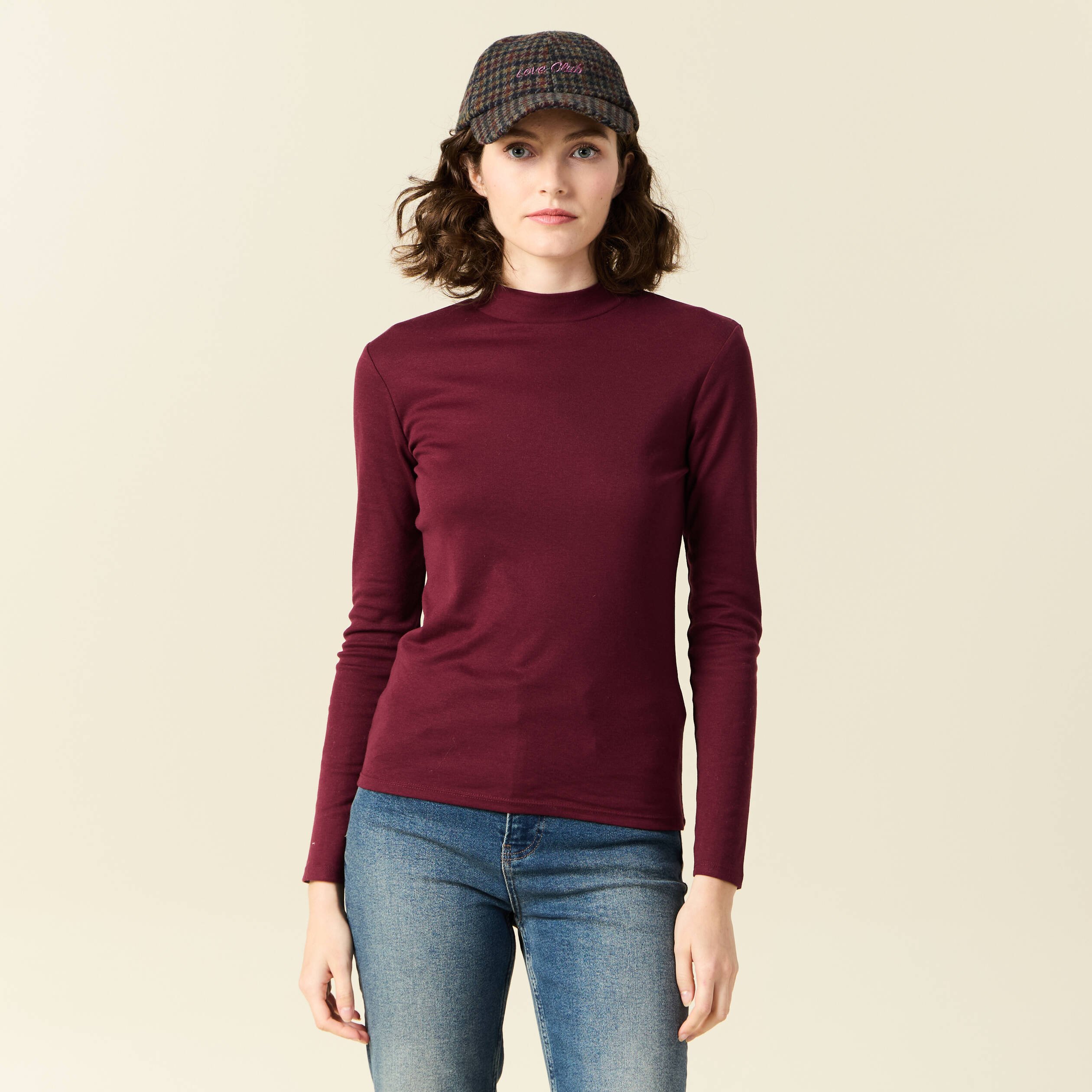 T shirt bordeaux femme online