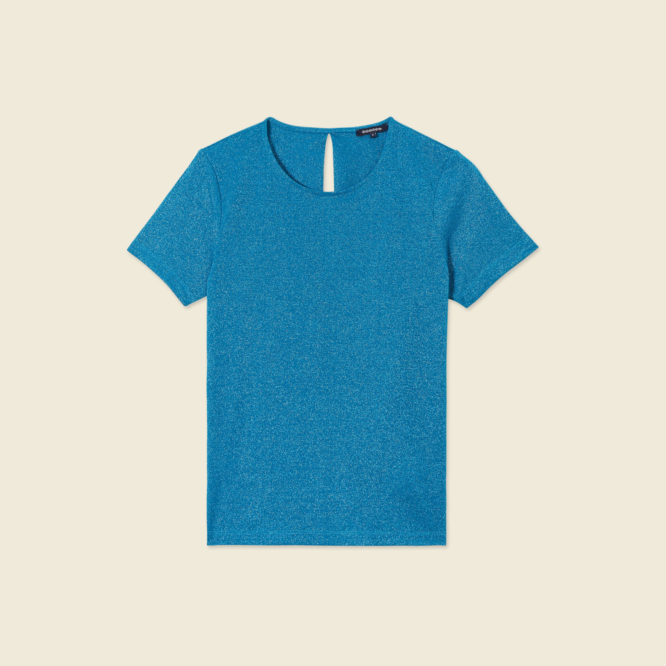 T-shirt manches courtes bleu pétrole femme | Vibs