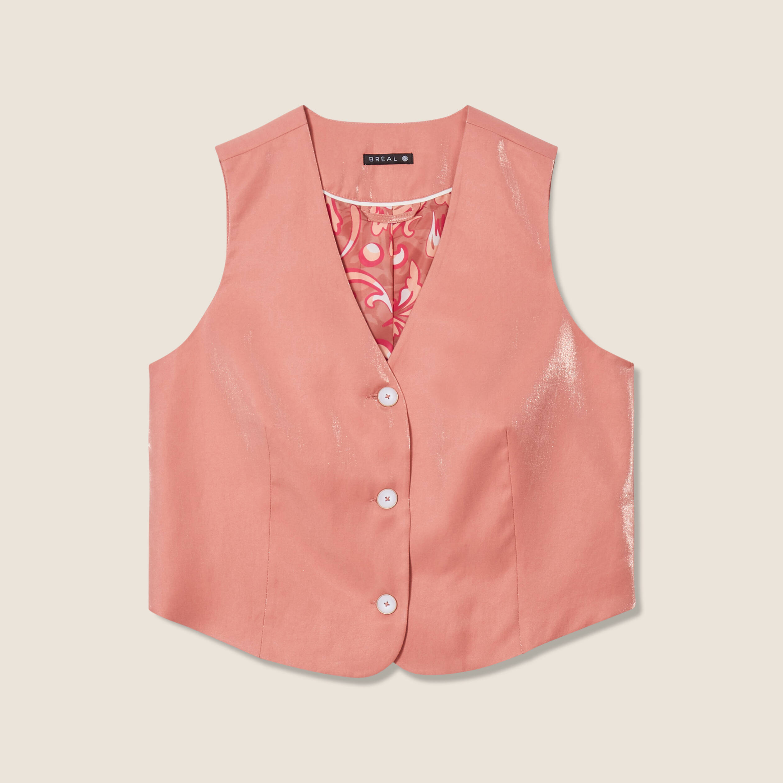 Gilet esprit barman sans manches terracotta femme Vibs