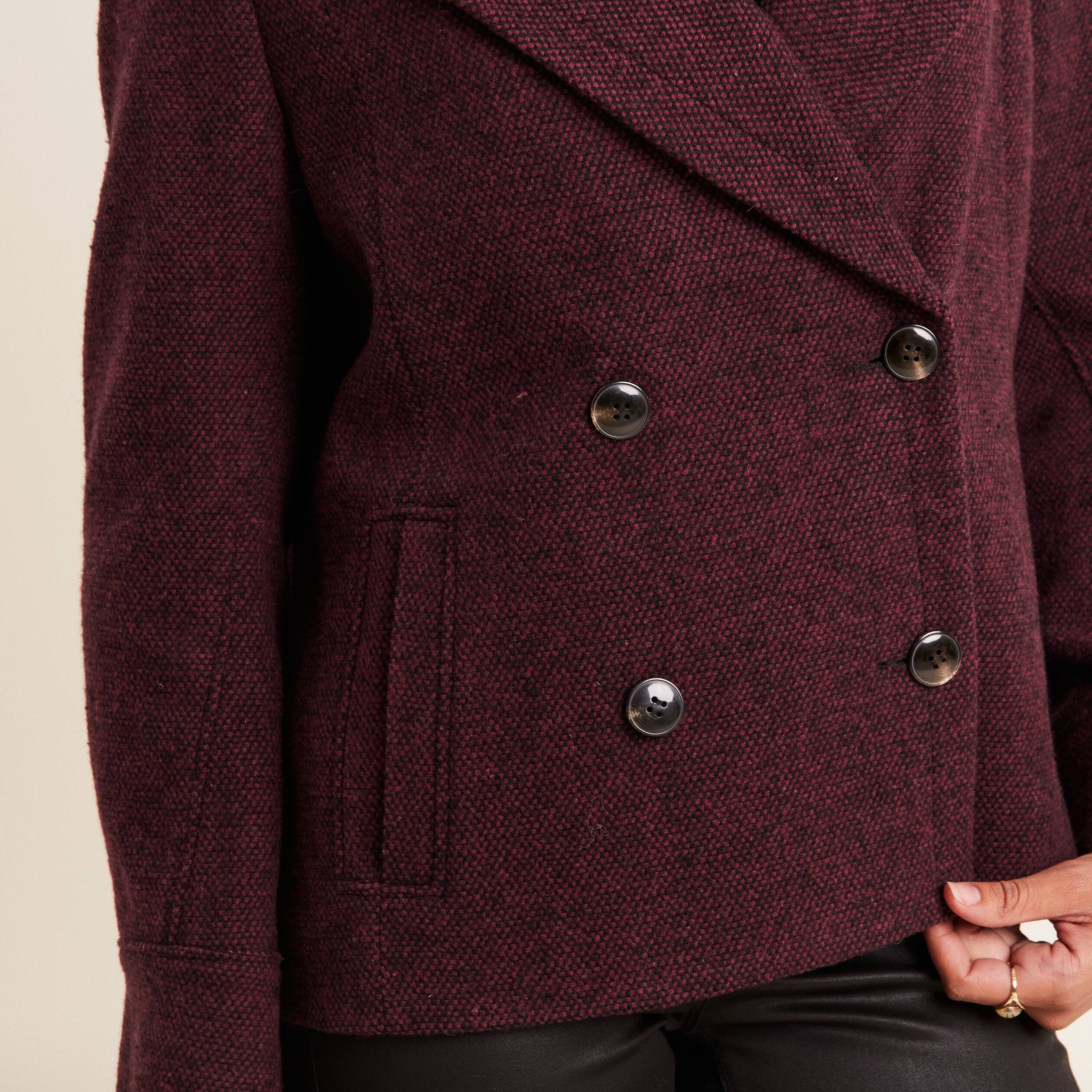 Manteau court bordeaux femme hotsell