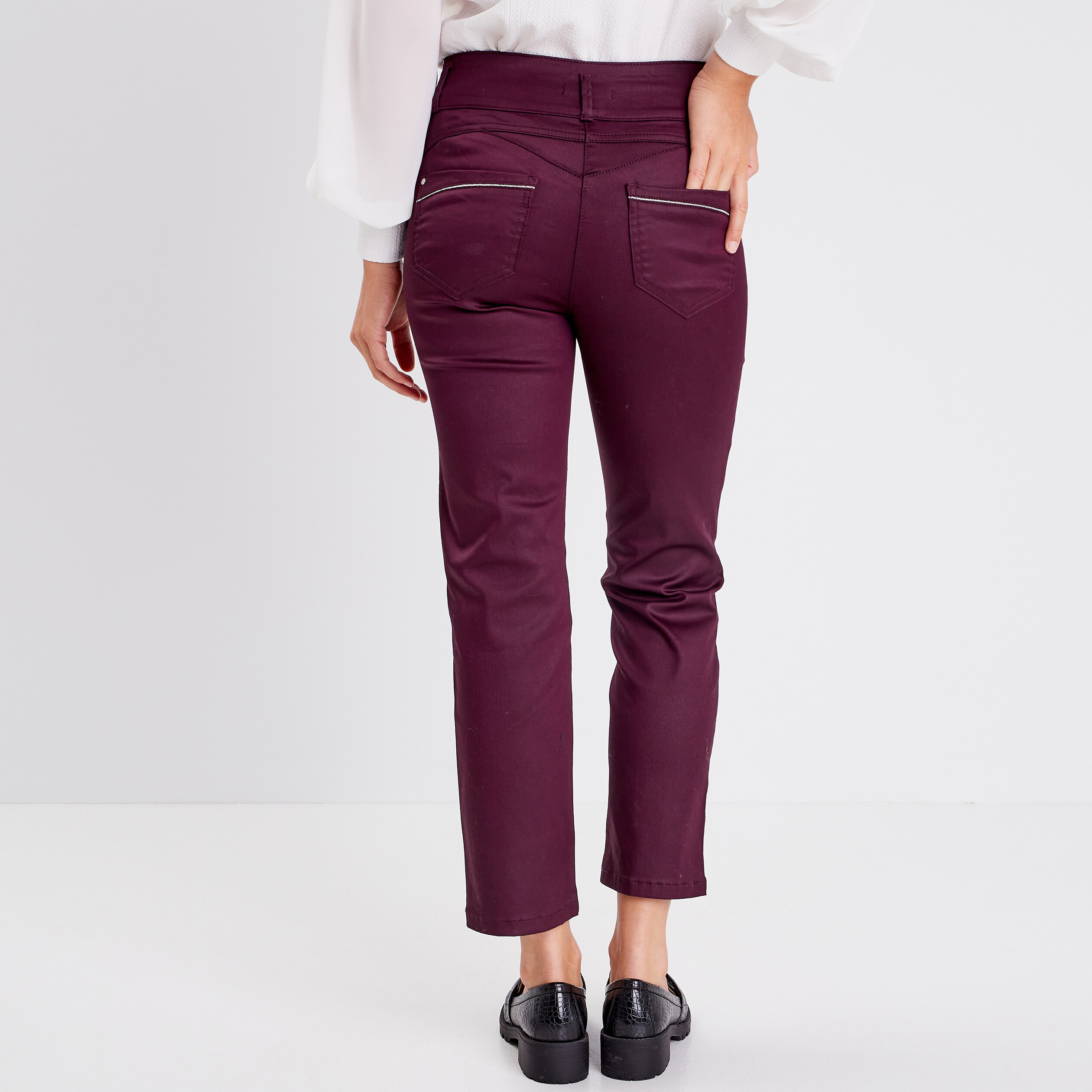 Pantalon Droit Prune Femme | Vibs