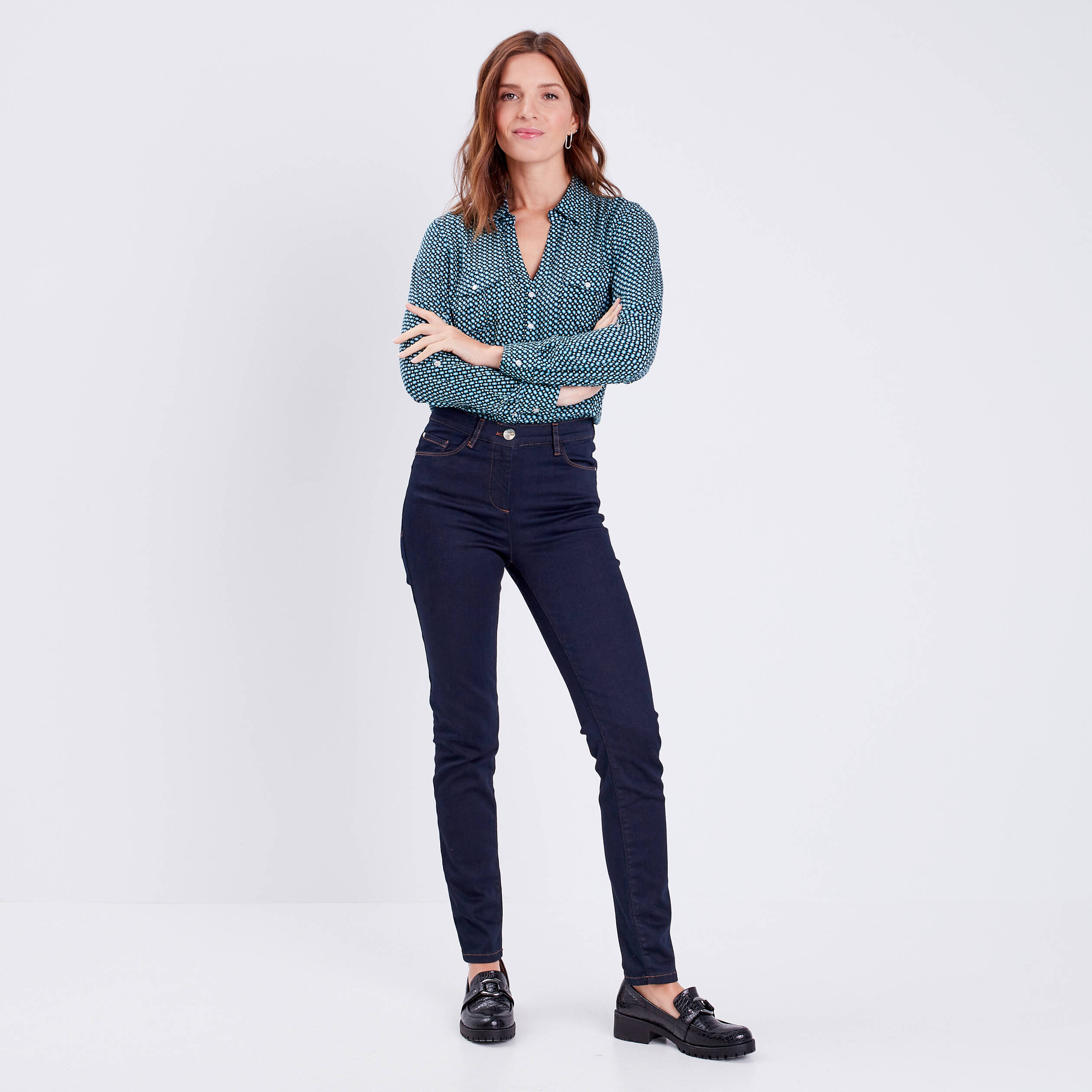 Chemise en jeans online noir femme