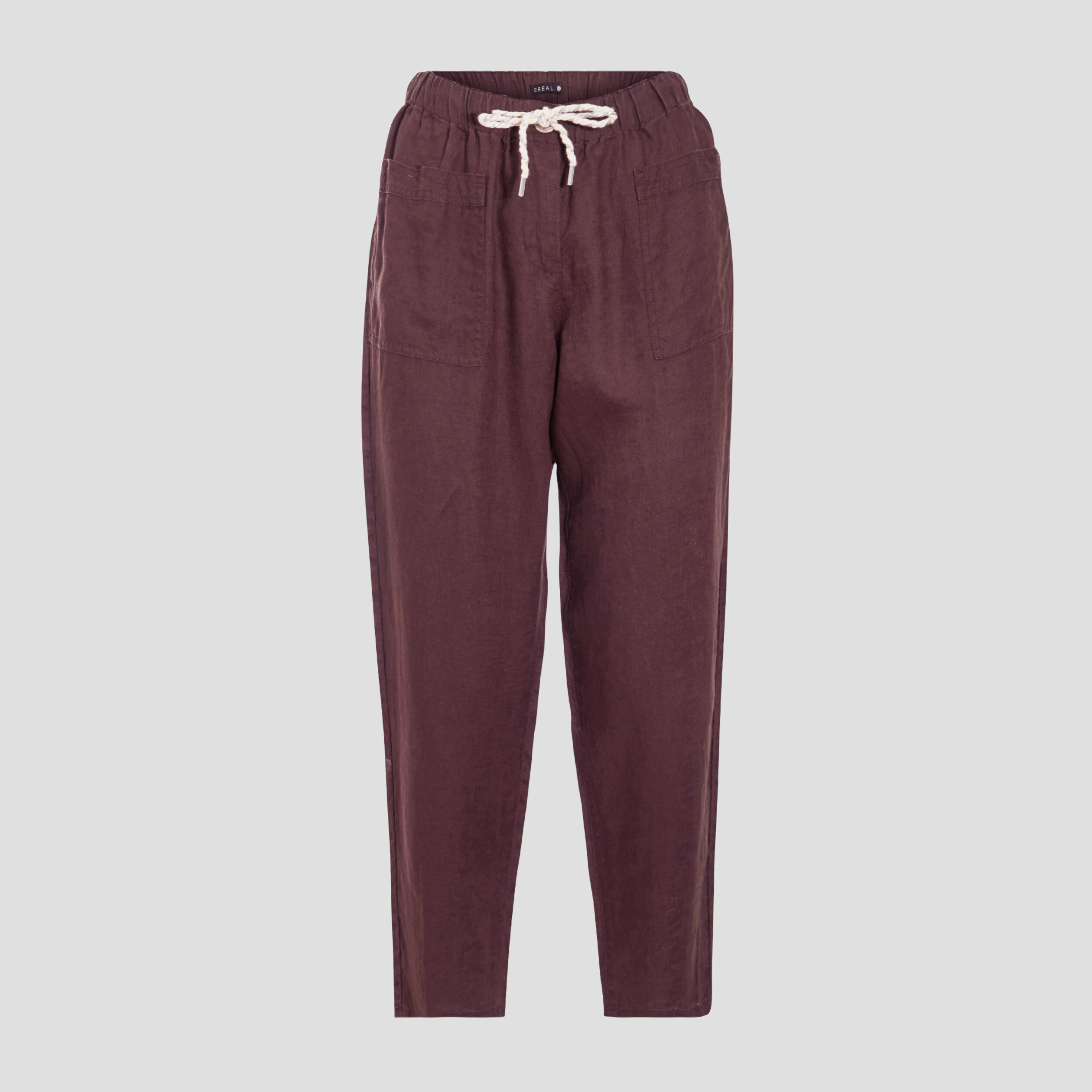 Pantalon lin marron clearance femme